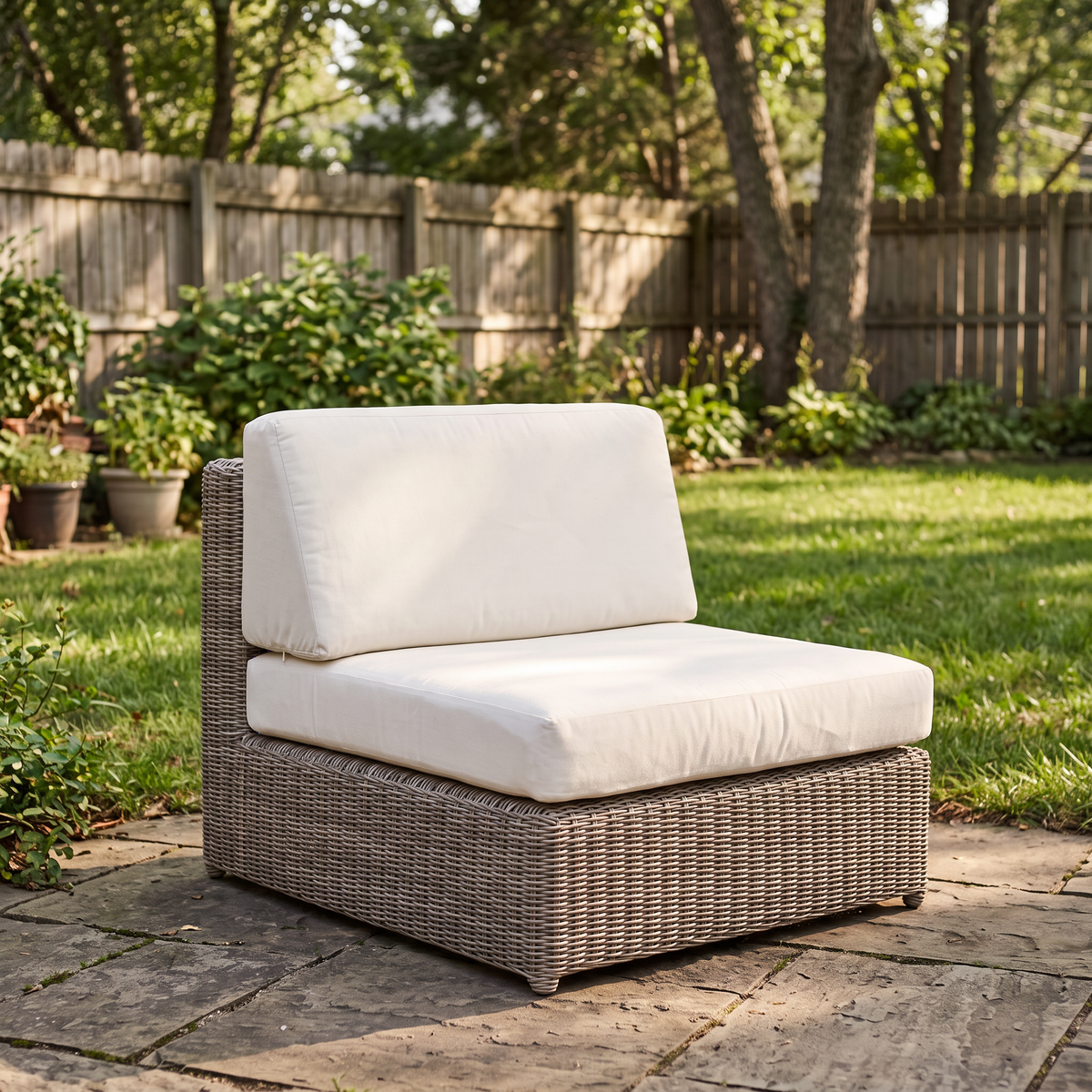 Kingsley Bate Sag Harbor Wicker Sectional - Armless Chair
