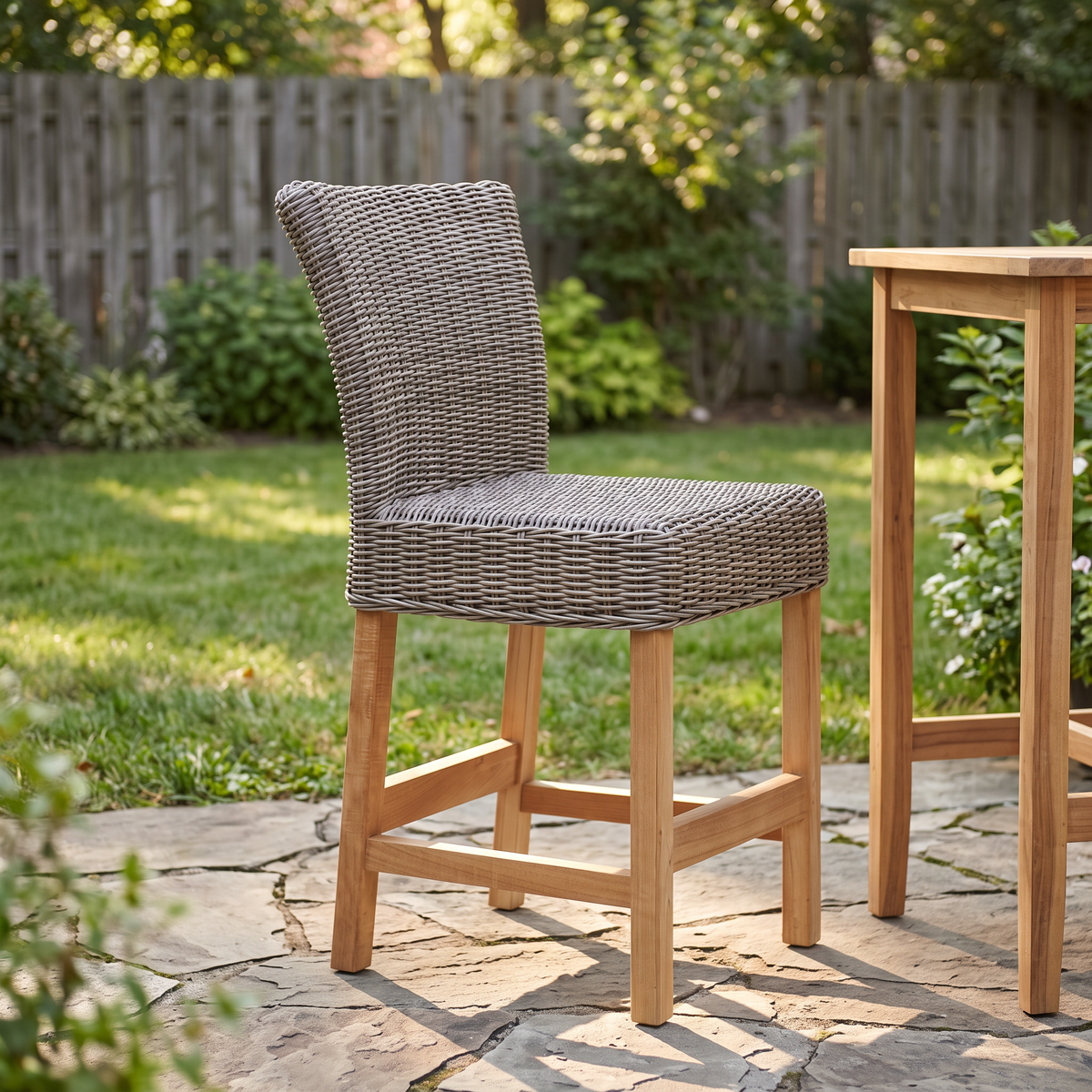 Kingsley Bate Sag Harbor Wicker Armless Counter Stool