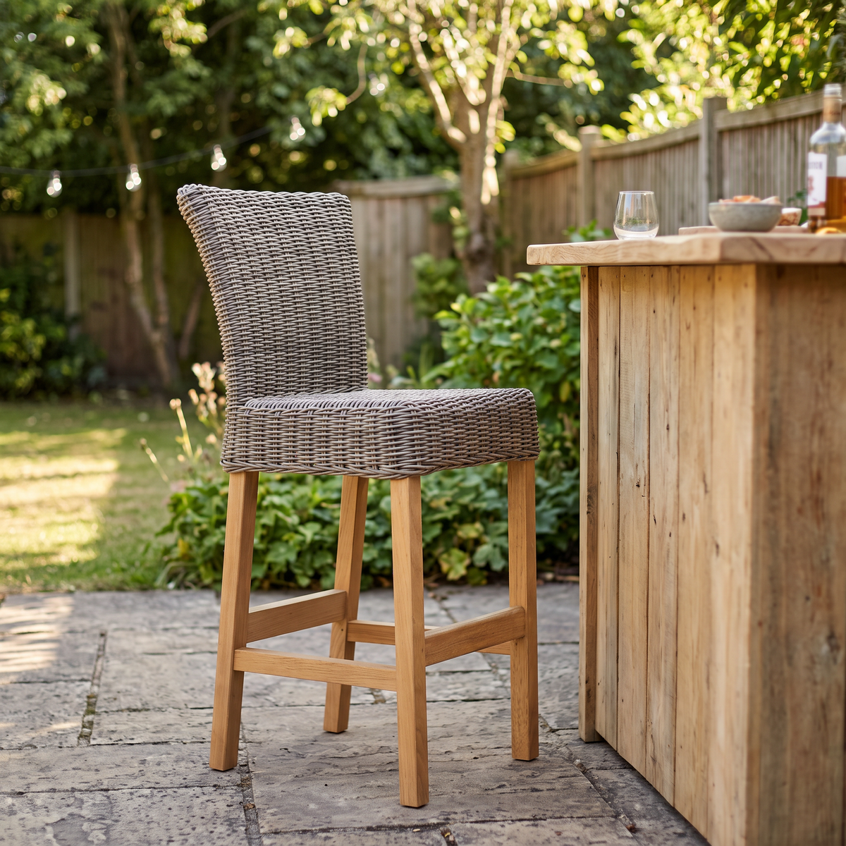 Kingsley Bate Sag Harbor Wicker Armless Bar Chair