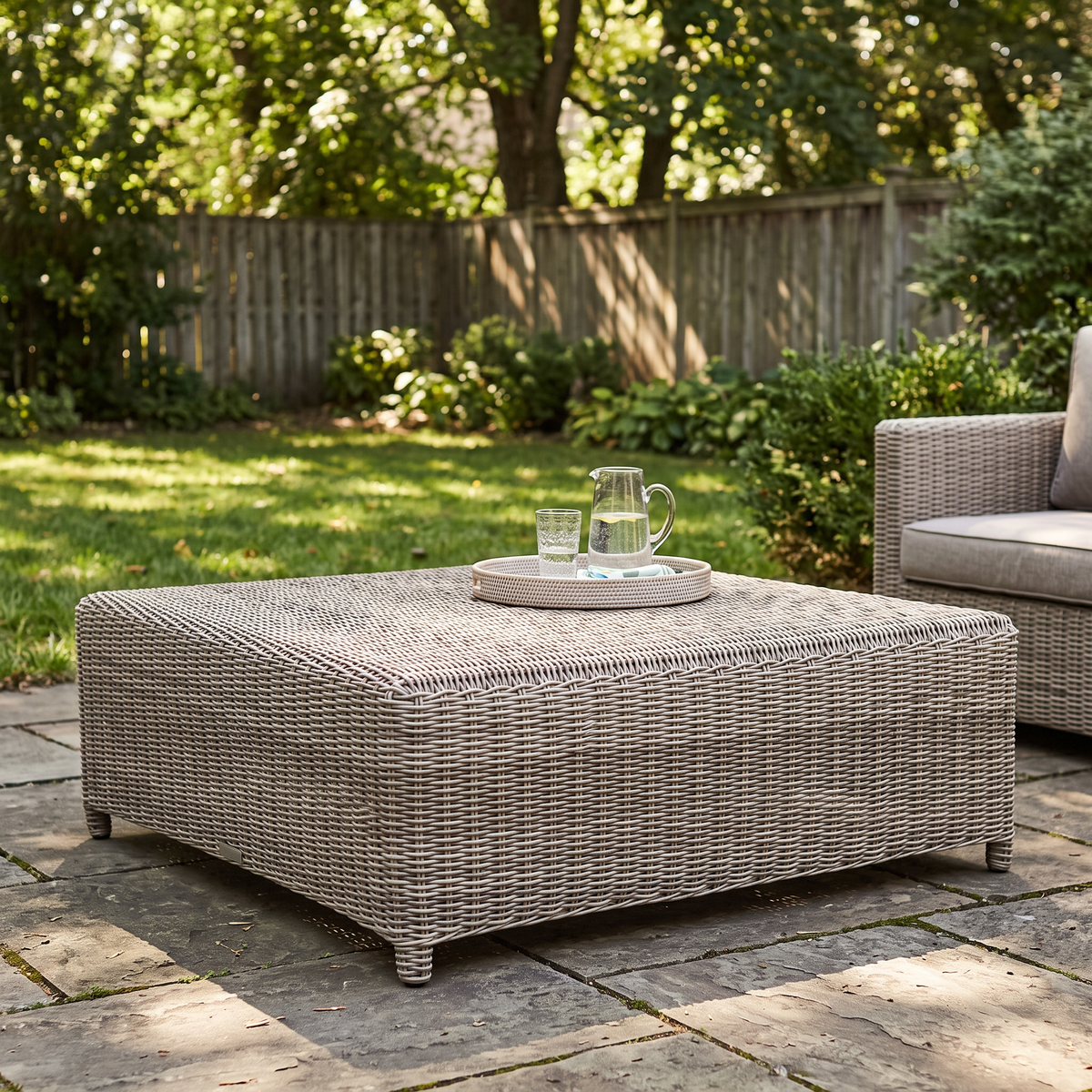Kingsley Bate Sag Harbor Wicker 42" Square Chat Table