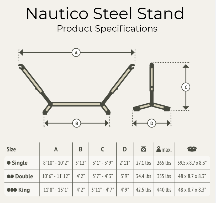 La Siesta Nautico Steel Hammock Stand