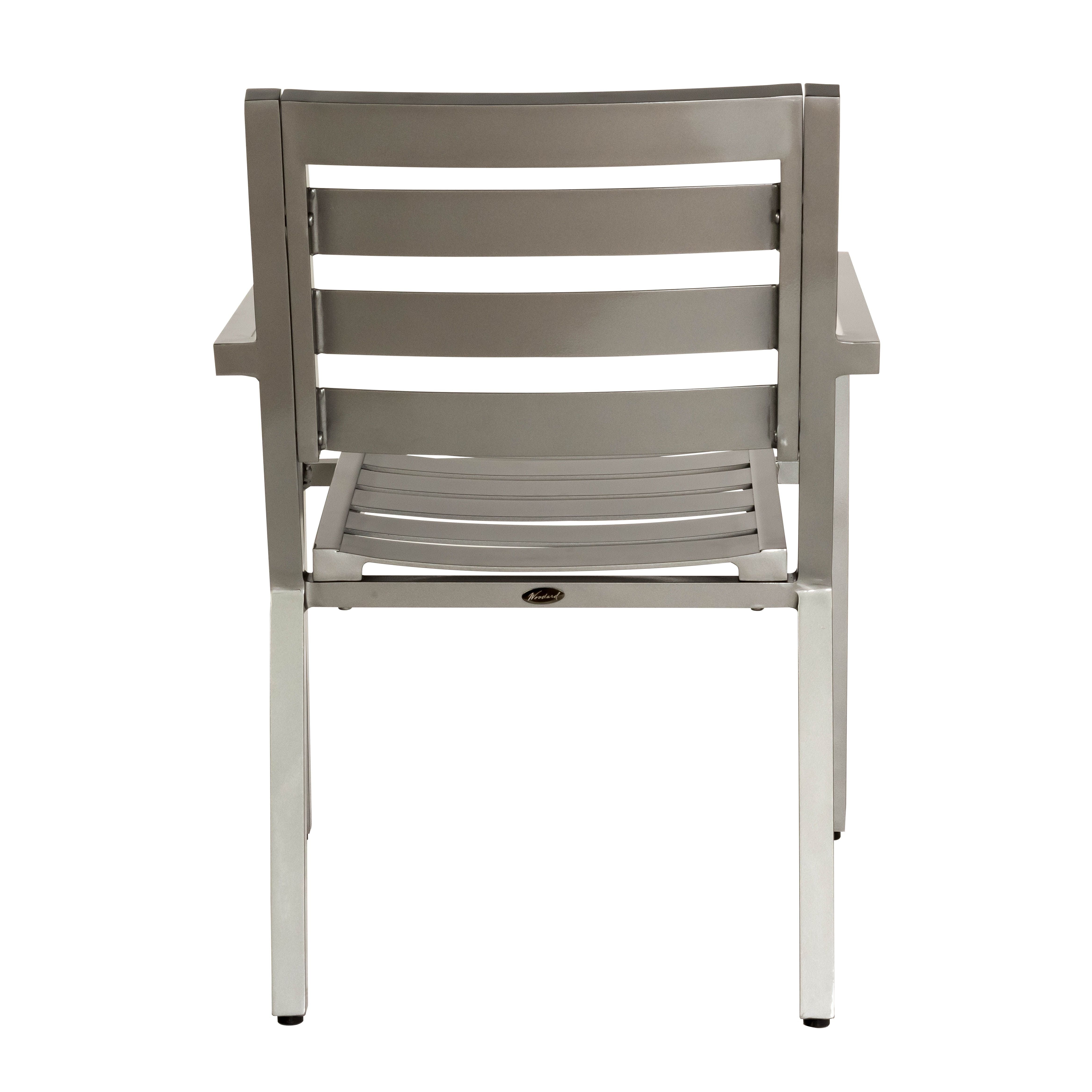 Woodard Palm Coast Aluminum Slat Stackable Dining Armchair