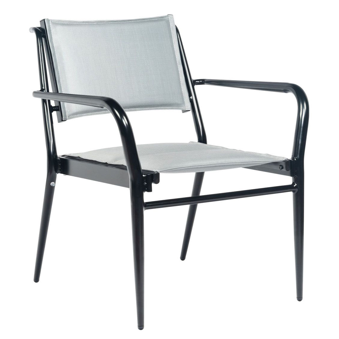 Woodard Daytona Aluminum Stackable Padded Sling Dining Armchair
