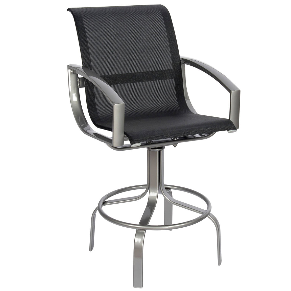 Woodard Metropolis Aluminum Sling Swivel Bar Stool