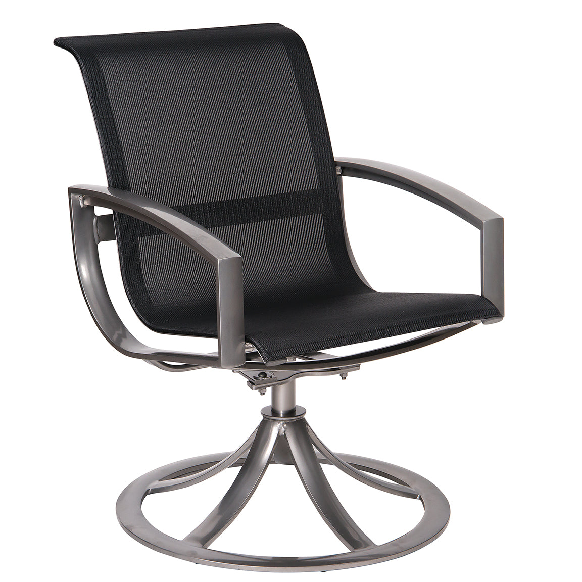 Woodard Metropolis Aluminum Sling Swivel Dining Chair
