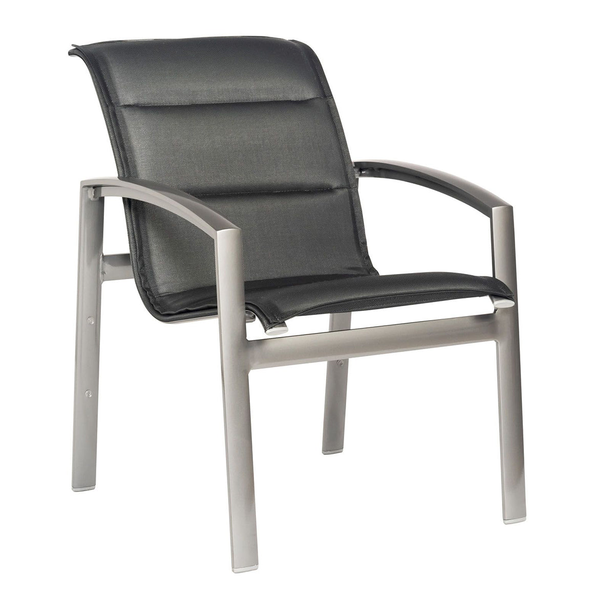 Woodard Metropolis Aluminum Stackable Padded Sling Dining Armchair