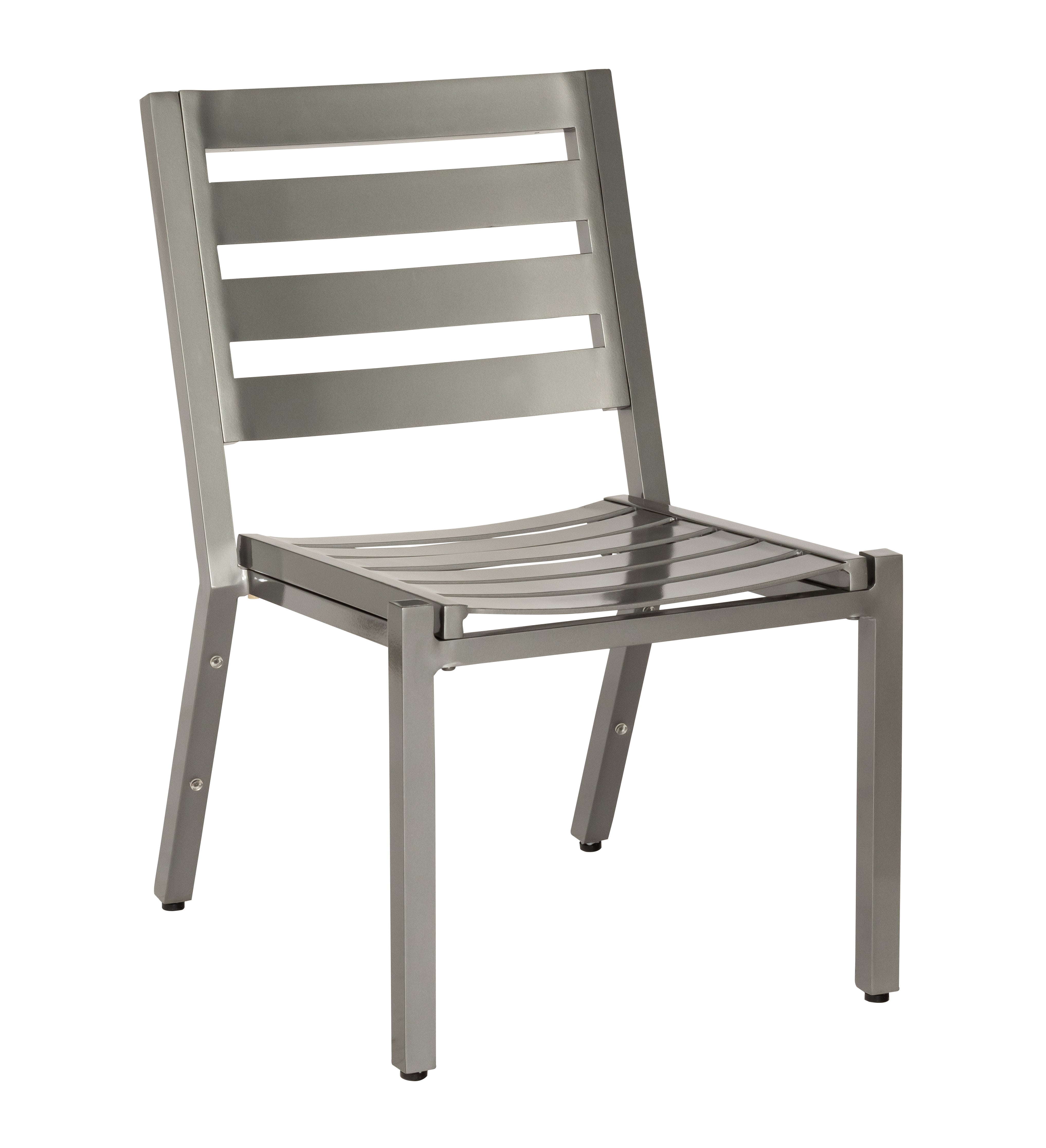 Woodard Palm Coast Aluminum Slat Stackable Dining Side Chair