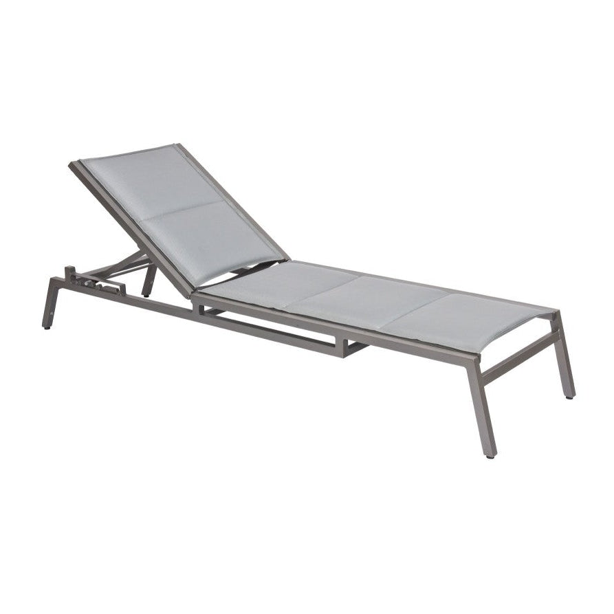 Woodard Palm Coast Aluminum Adjustable Padded Sling Chaise Lounge
