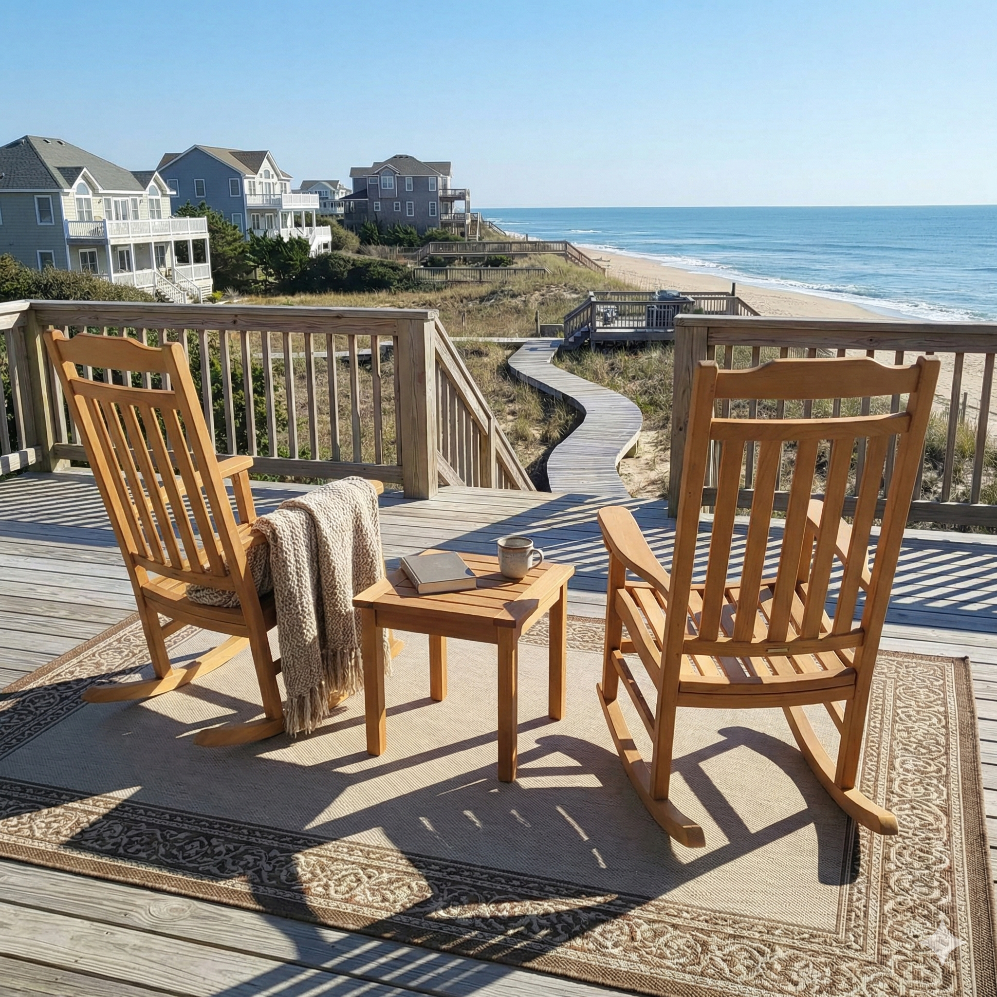 World's Finest Rocker Set of 2 + Side Table - Natural Oil