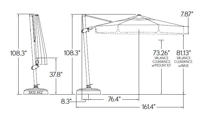 Treasure Garden 11.5' Octagon Cantilever Patio Umbrella