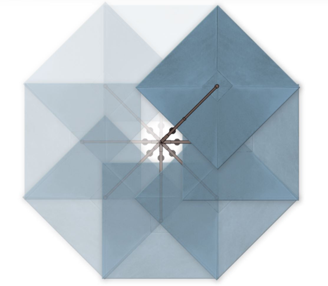 Treasure Garden 11.5' Square AKZ Cantilever Patio Umbrella