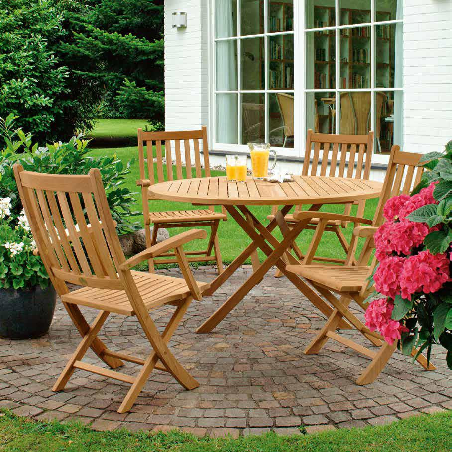 Barlow Tyrie Ascot Folding Teak Dining Side Chair - Thumbnail 5