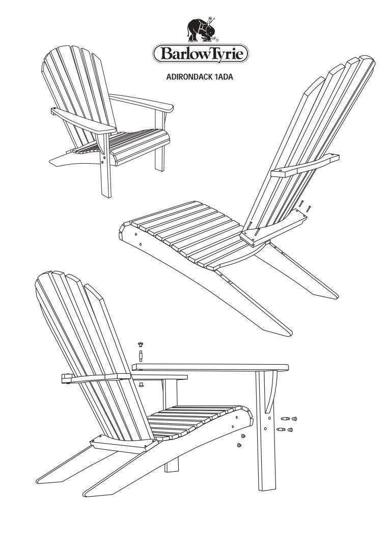 Barlow Tyrie Adirondack Teak Armchair Assembly