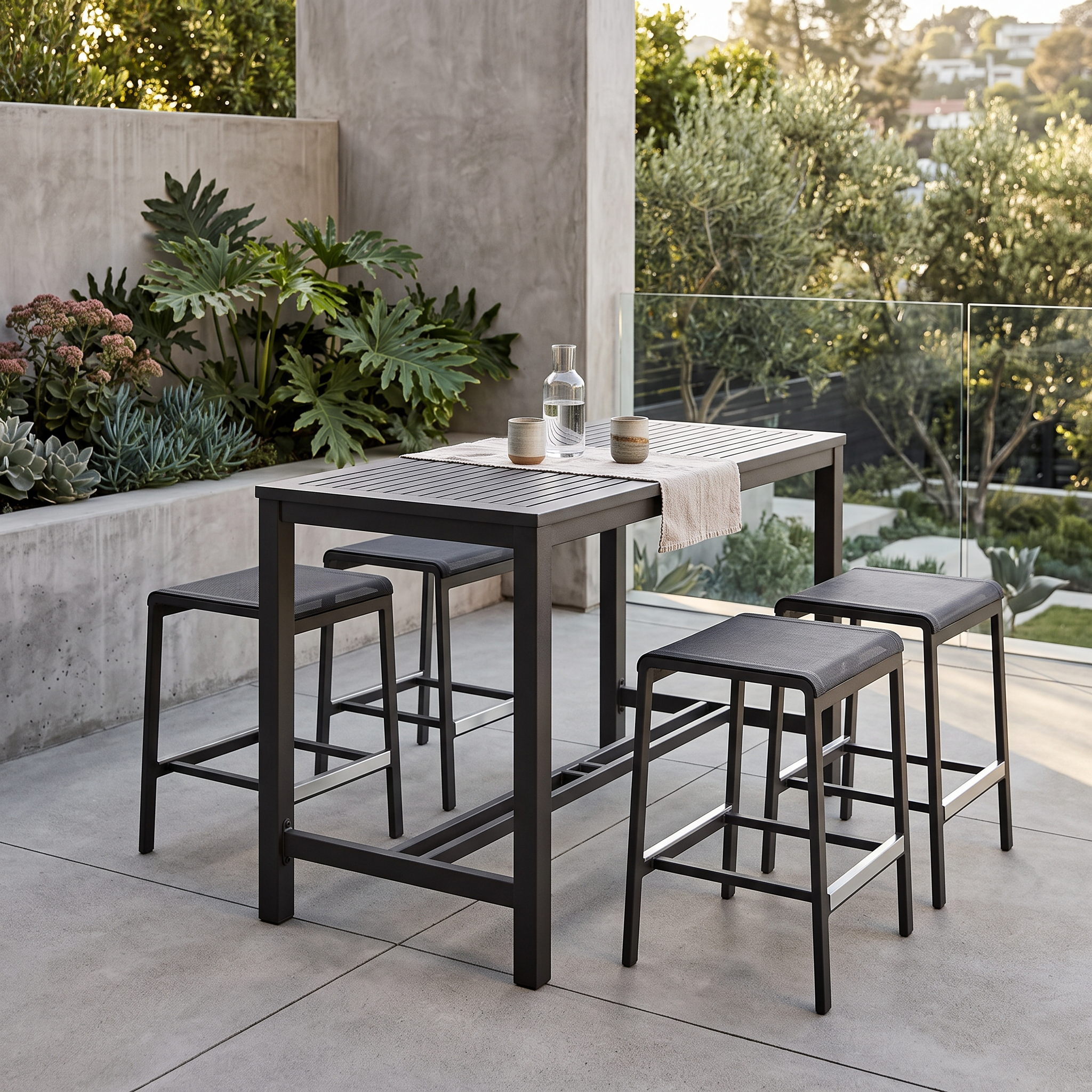 Barlow Tyrie Aura Counter Height Aluminum Table 140