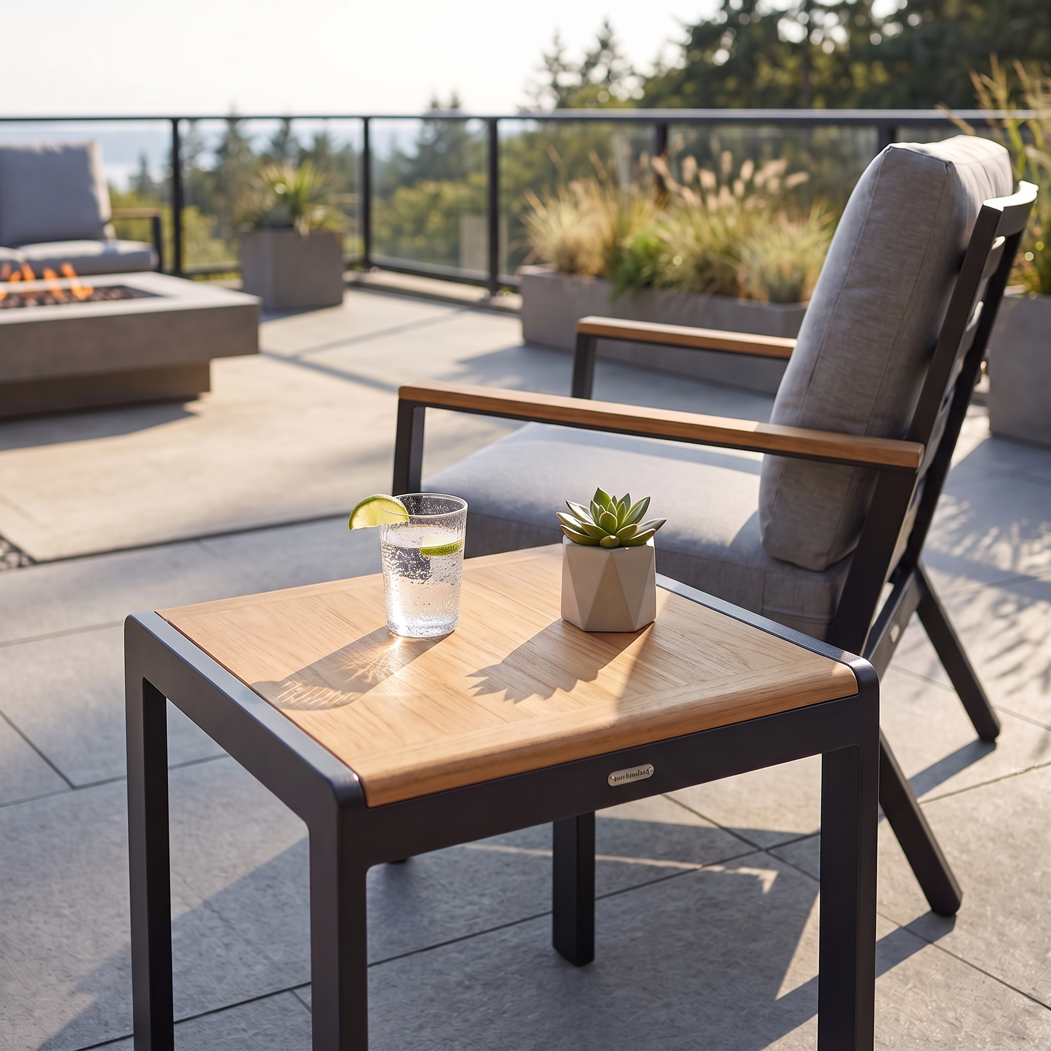 Barlow Tyrie Aura Teak and Aluminum Low Side Table 50