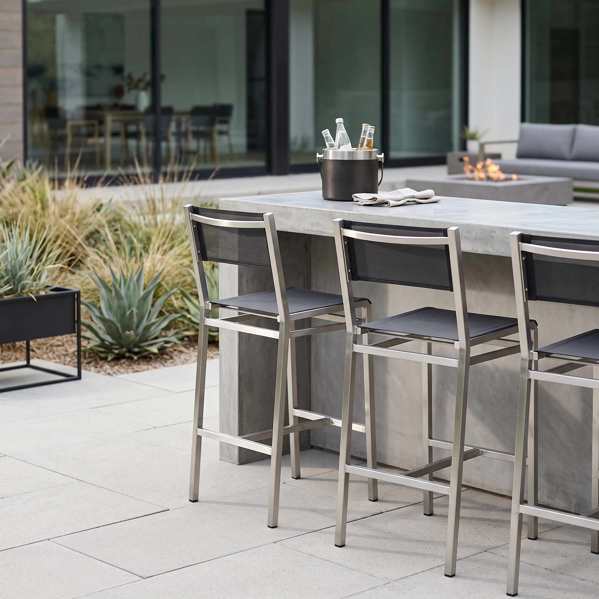 Barlow Tyrie Equinox Stainless Steel Sling Bar Chair