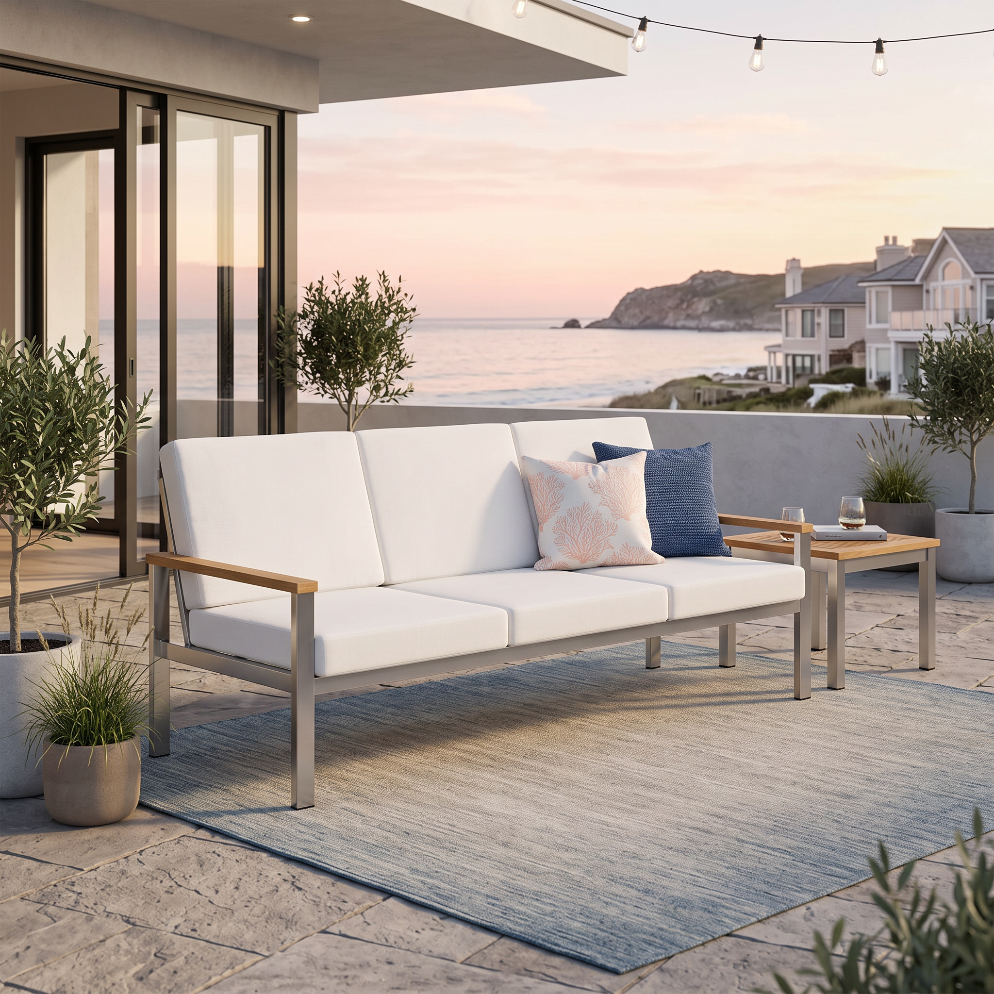 Barlow Tyrie Equinox Stainless Steel Deep Seating Sofa