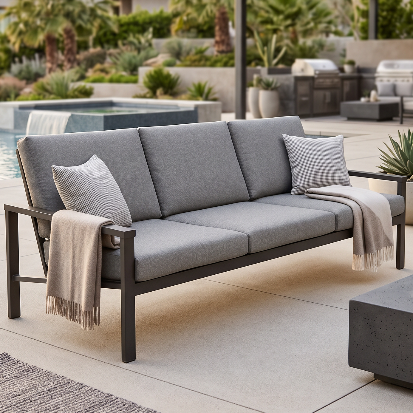 Barlow Tyrie Equinox Stainless Steel Deep Seating Three-Seater Settee