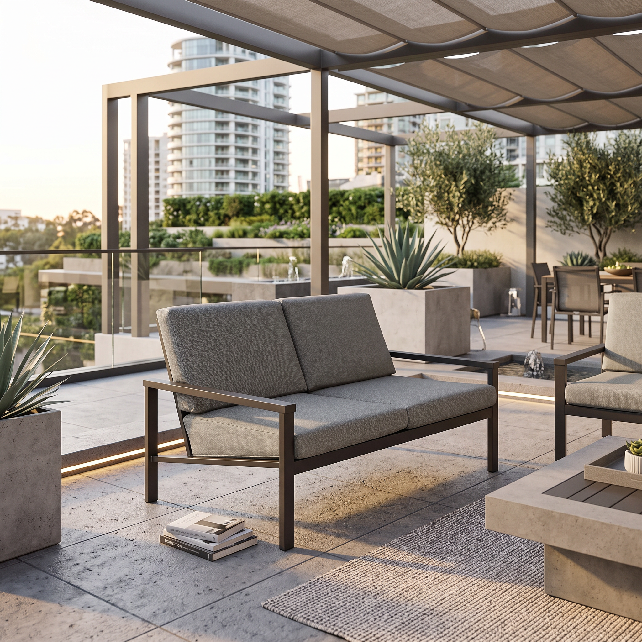 Barlow Tyrie Equinox Stainless Steel Deep Seating Two-Seater Settee