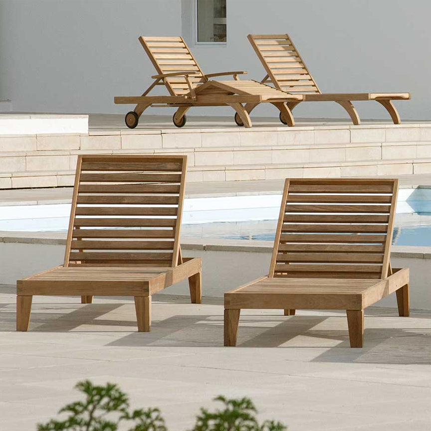 Barlow Tyrie Capri Teak Chaise Lounge