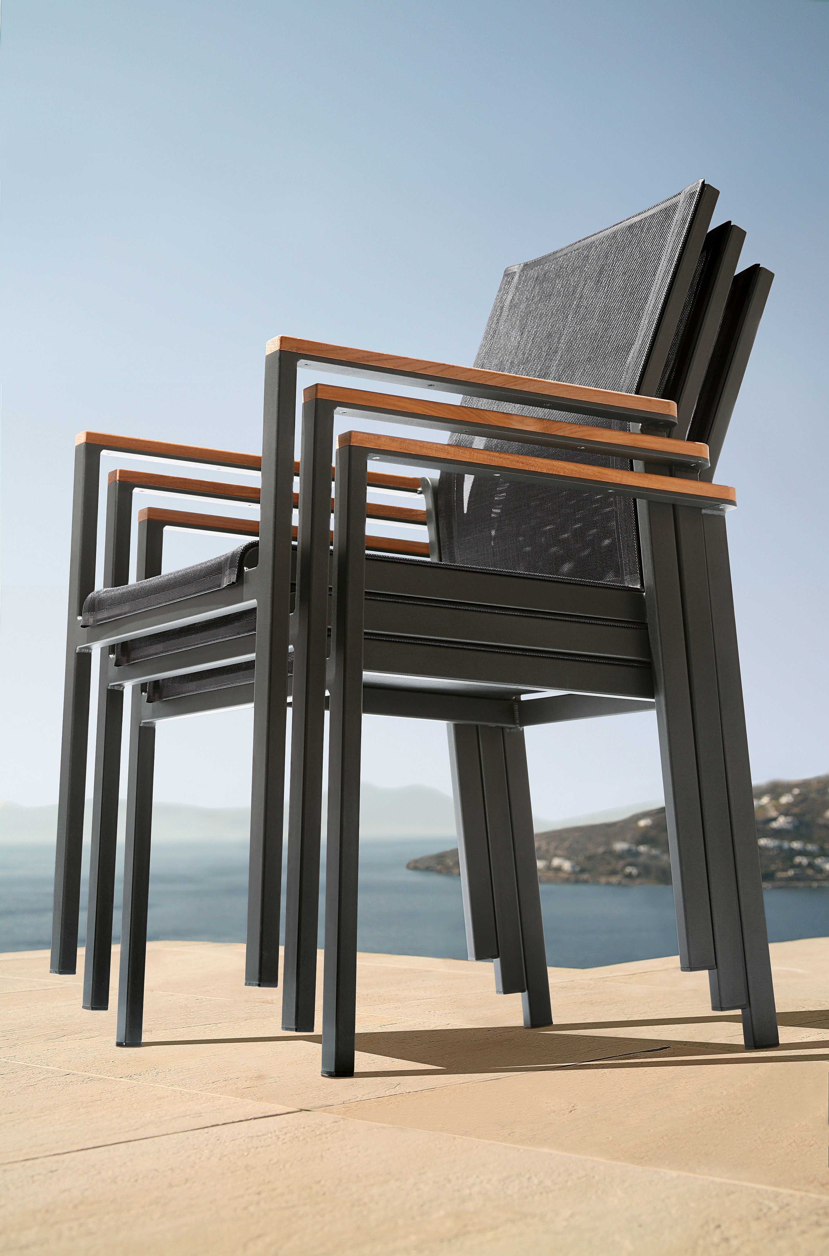 Barlow Tyrie Aura Aluminum Stacking Dining Armchair