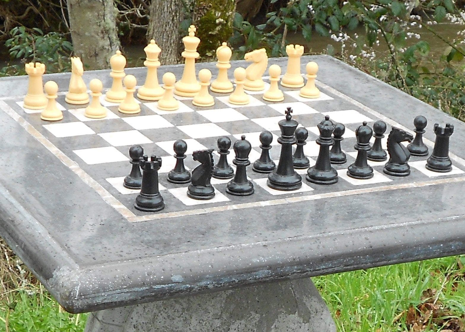 Stone Age Knight Chess Table with Optional Chess Set