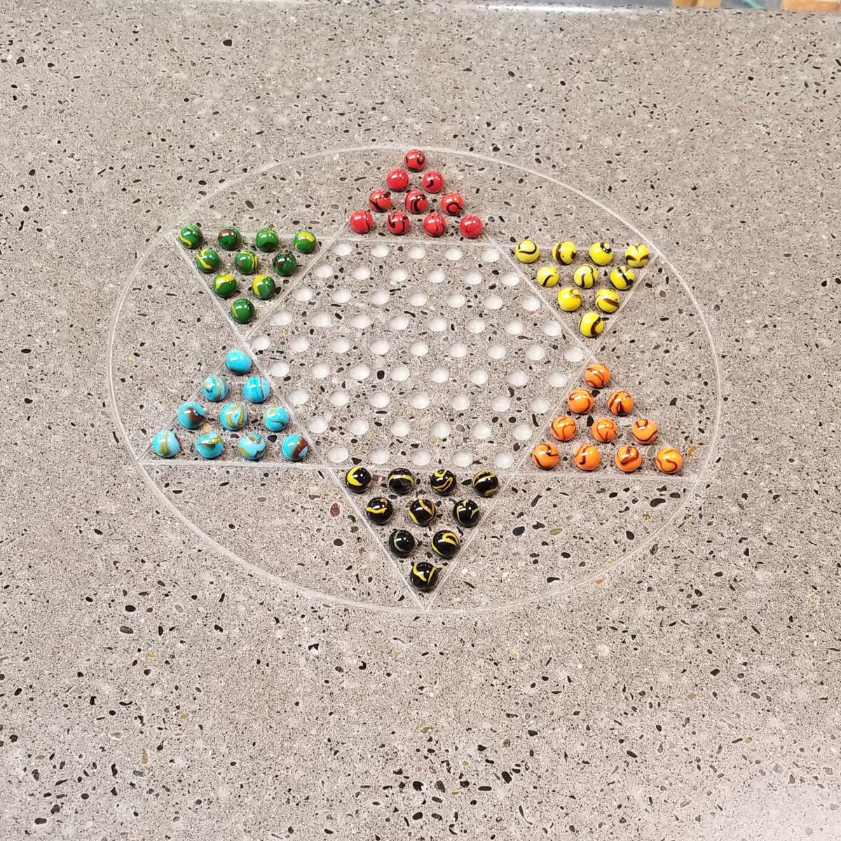 Stone Age Chinese Checkers Table