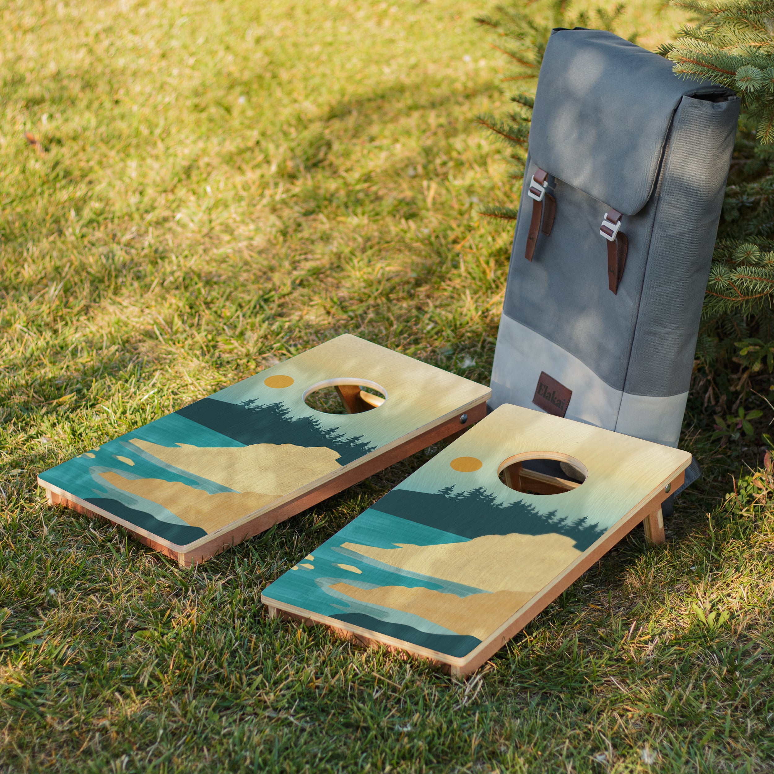 Elakai Grand Acadia 1'x2' Cornhole Board Set