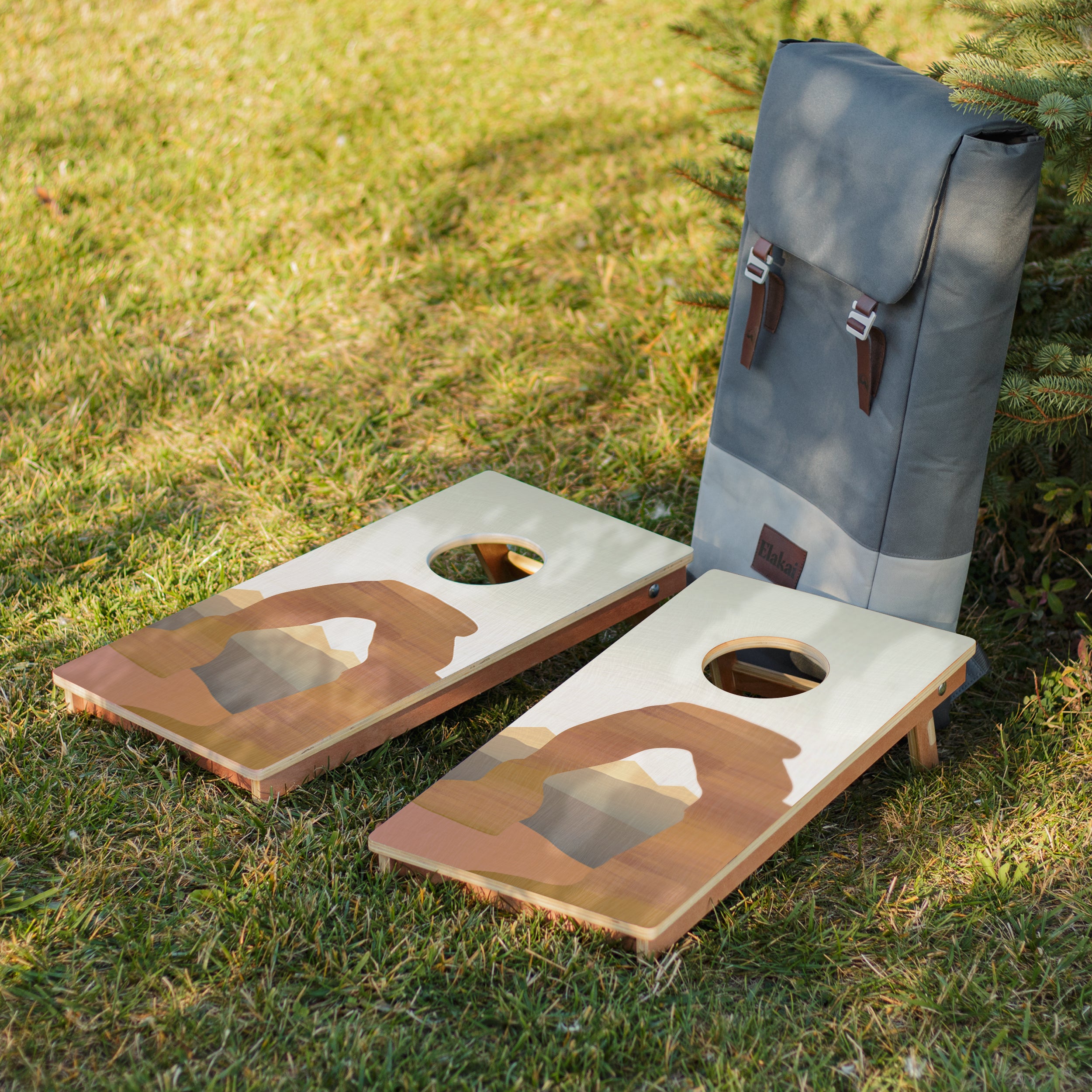 Elakai Arches 1'x2' Compact Travel Cornhole Boards - Set of 2