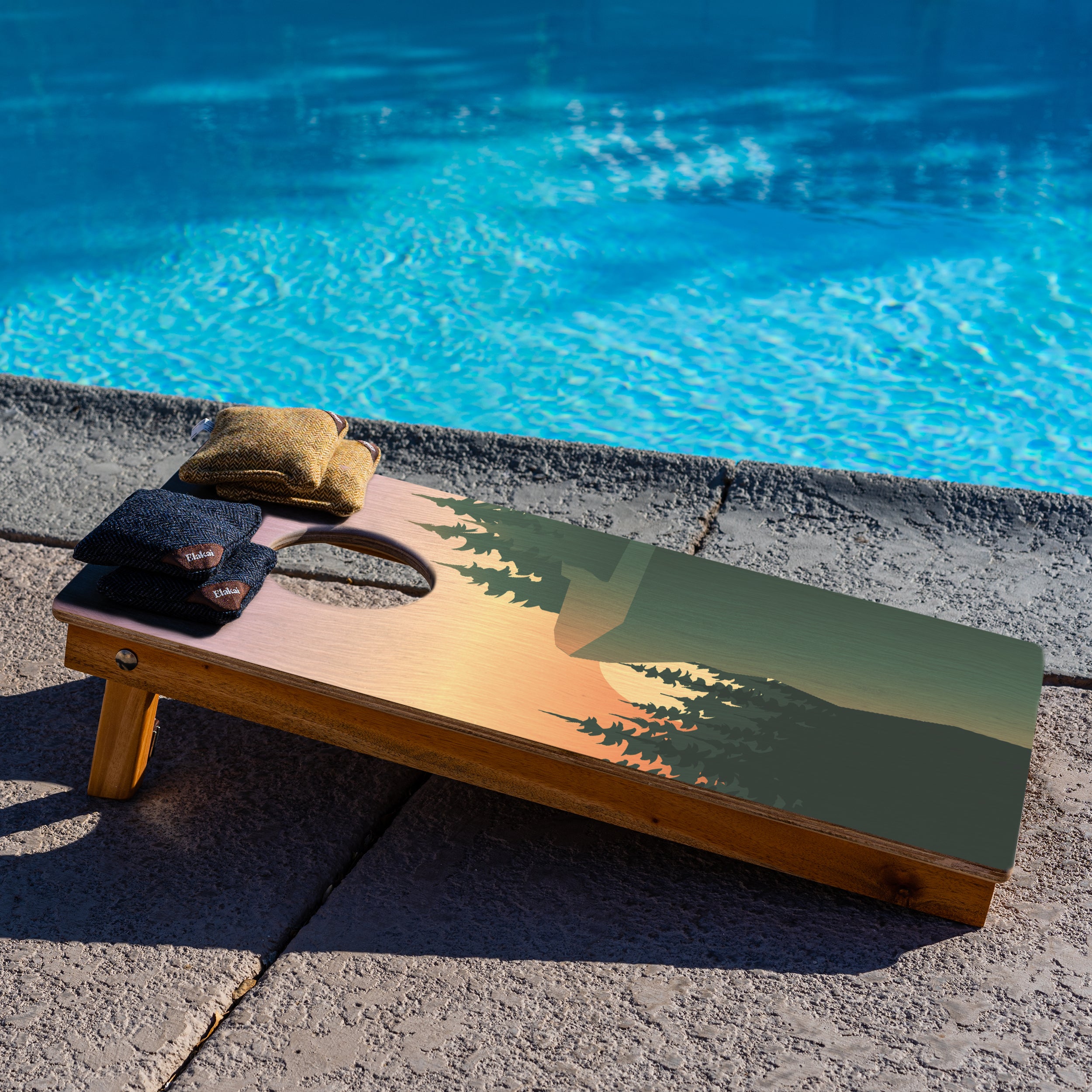  Elakai Cliff View 1'x2' Compact Travel Cornhole Boards - Set of 2 - Cornhole Bags Sold Separately