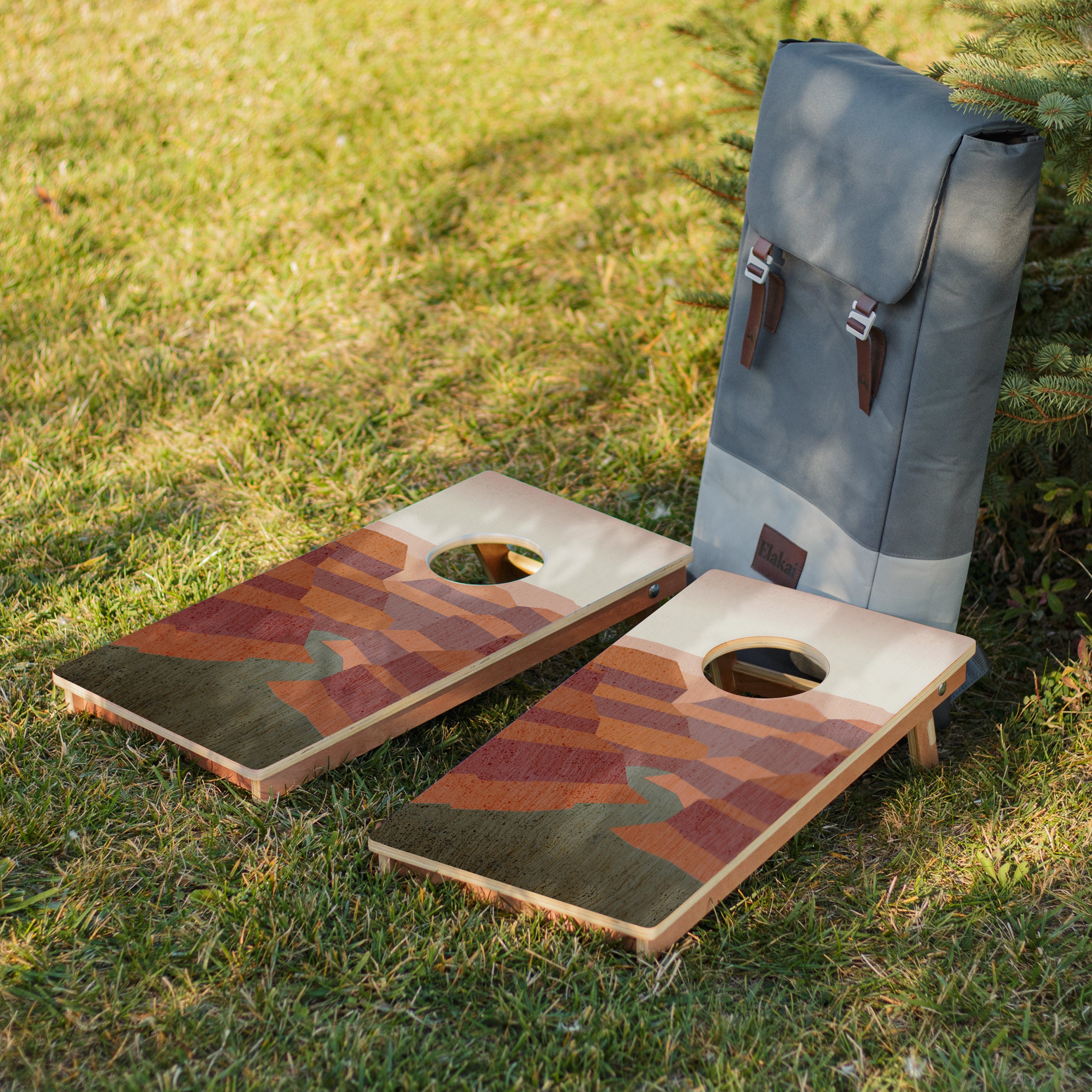 Elakai Grand Canyon 1'x2' Compact Travel Cornhole Boards - Set of 2