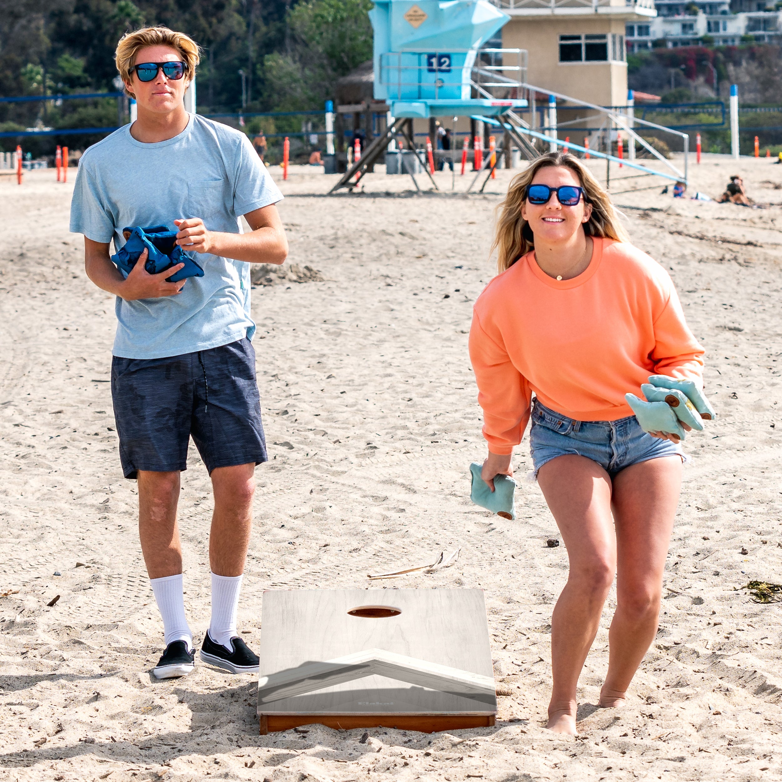 Silver Chevron 2'x4' Cornhole Boards - Set of 2 - Cornhole Bags Sold Separately