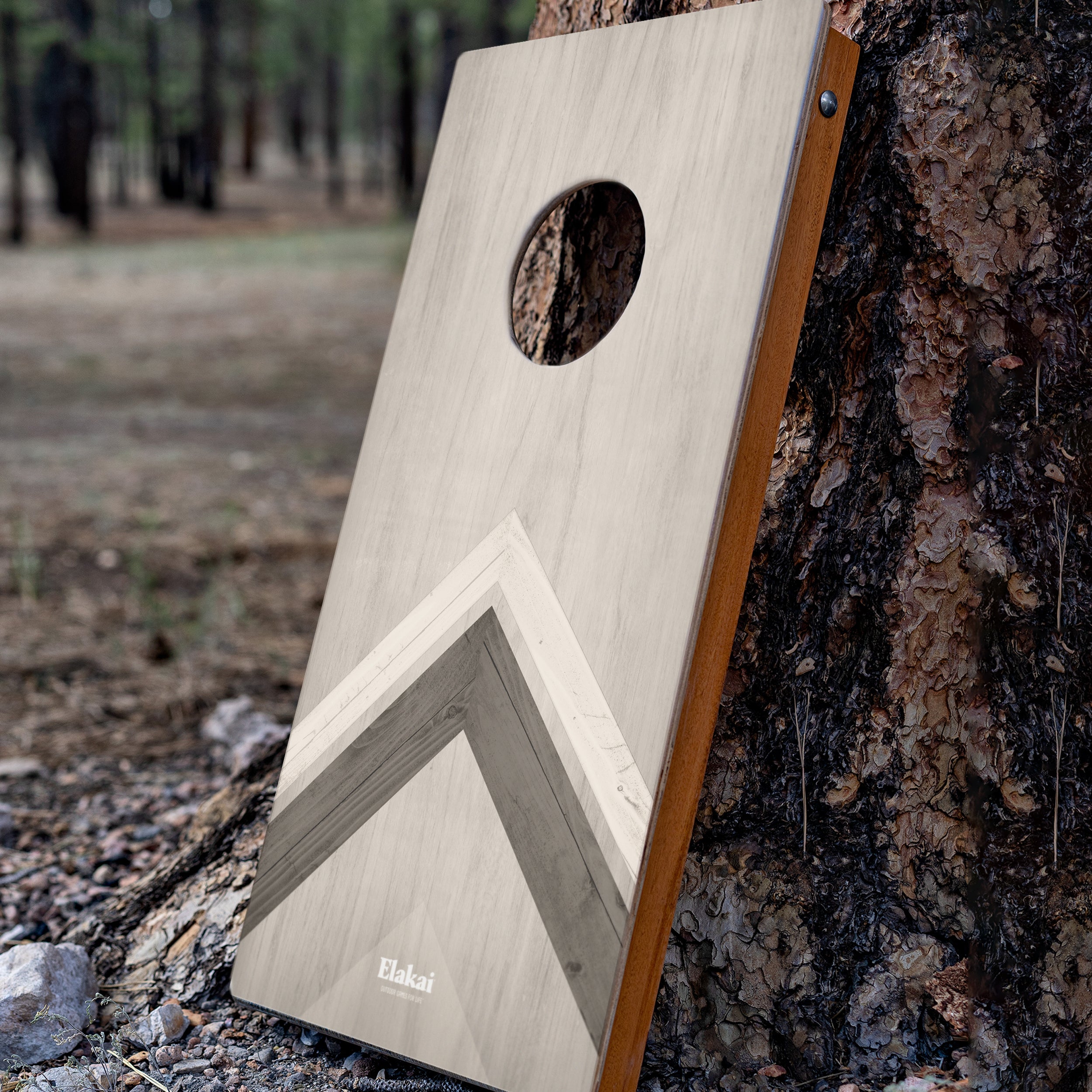 Elakai Silver Chevron 1'x2' Cornhole Board Set