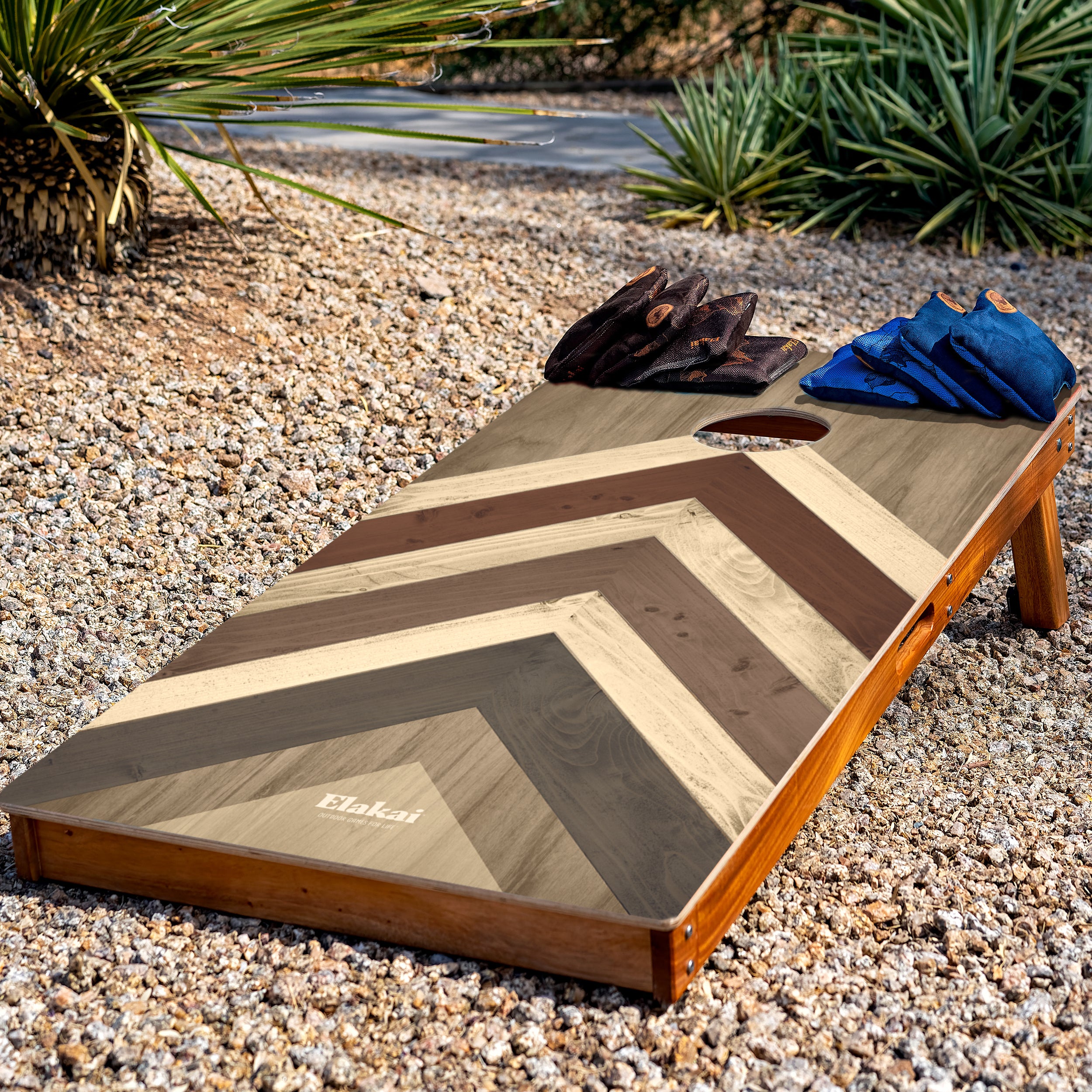 Elakai Terra Chevron 2'x4' Cornhole Boards - Set of 2 - Cornhole Bags Sold Separately