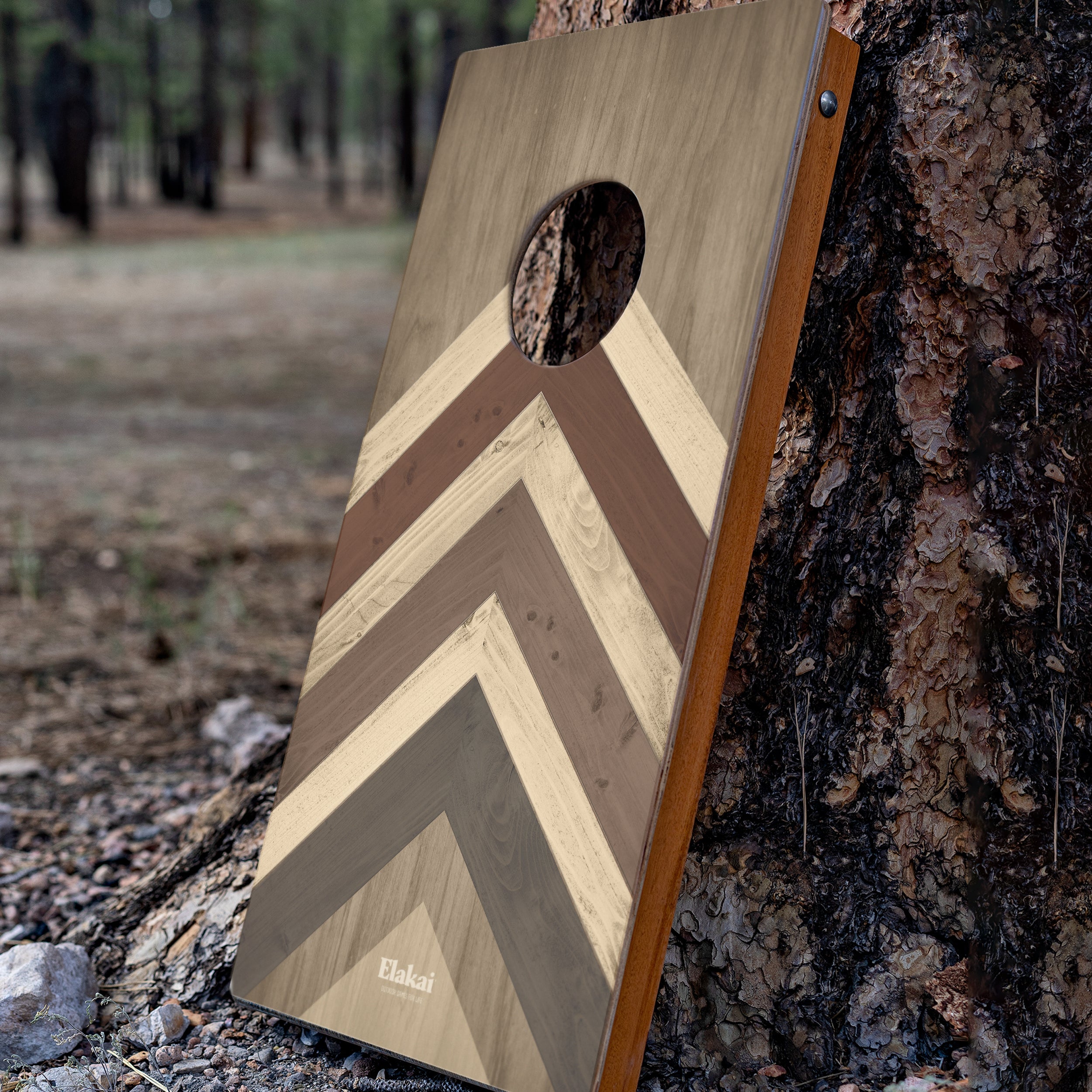 Elakai Terra Chevron 1'x2' Cornhole Board Set