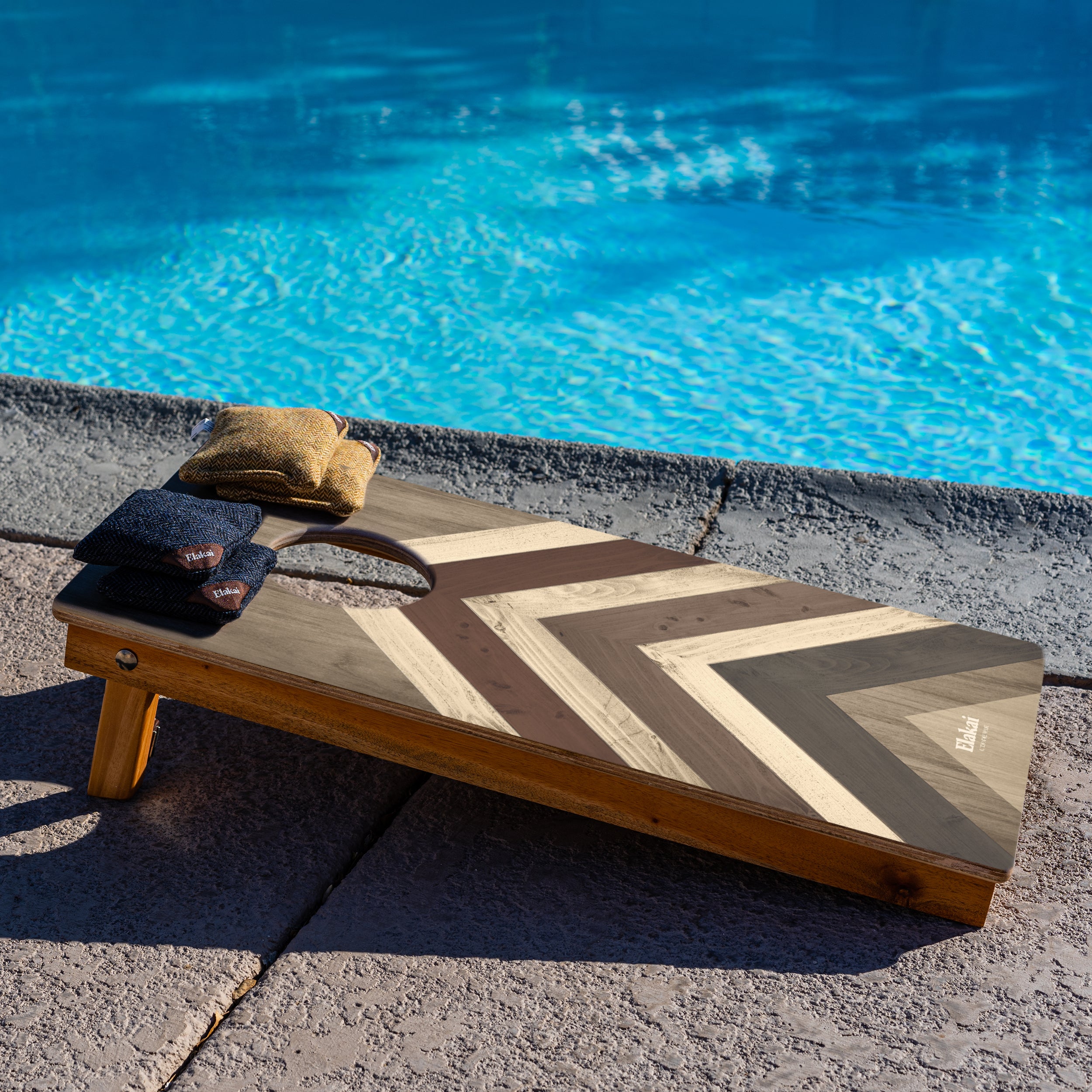Elakai Terra Chevron 1'x2' Cornhole Board Set - Cornhole Bags Sold Separately