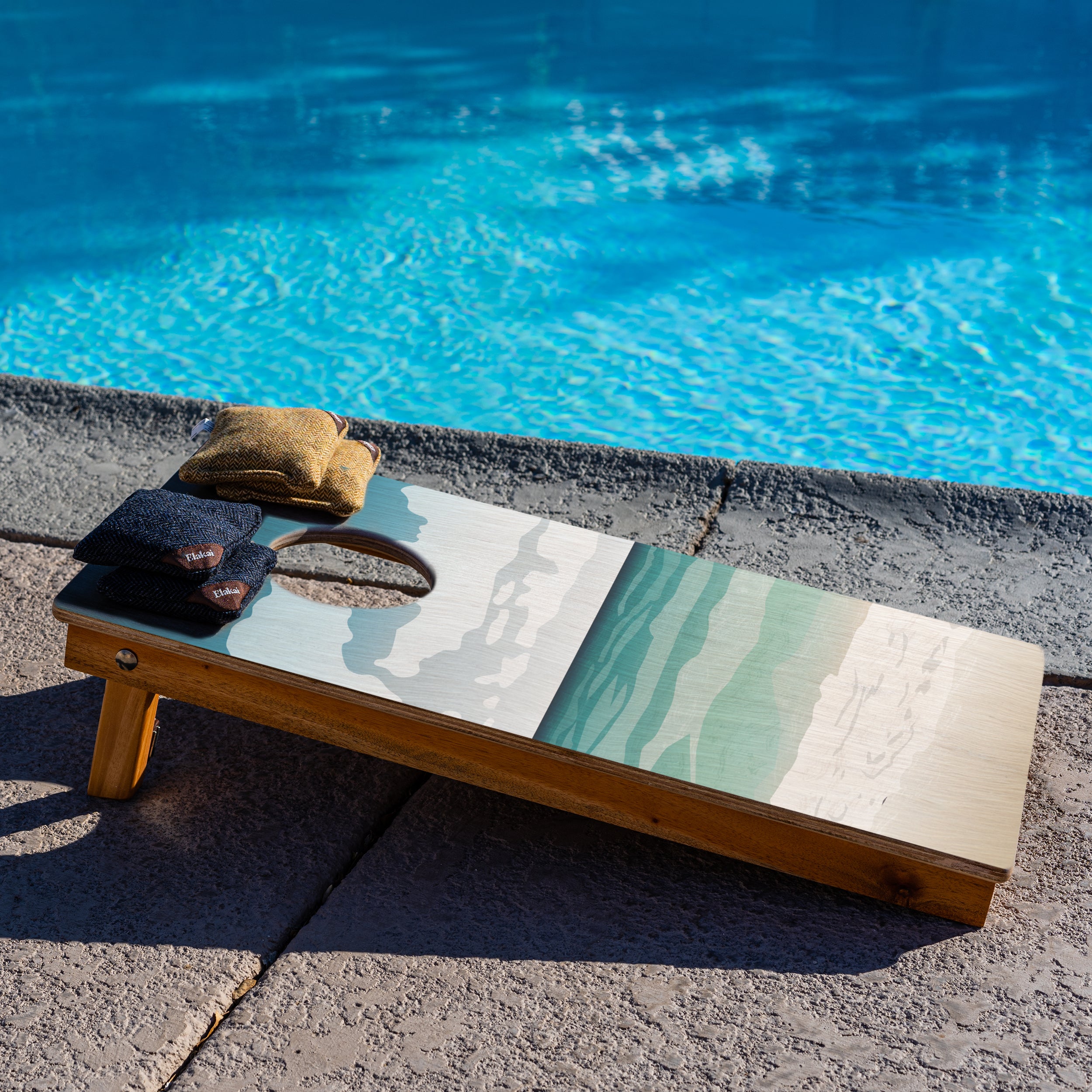 Elakai Gulf Island Shore 1'x2' Cornhole Board Set - Cornhole Bags Sold Separately