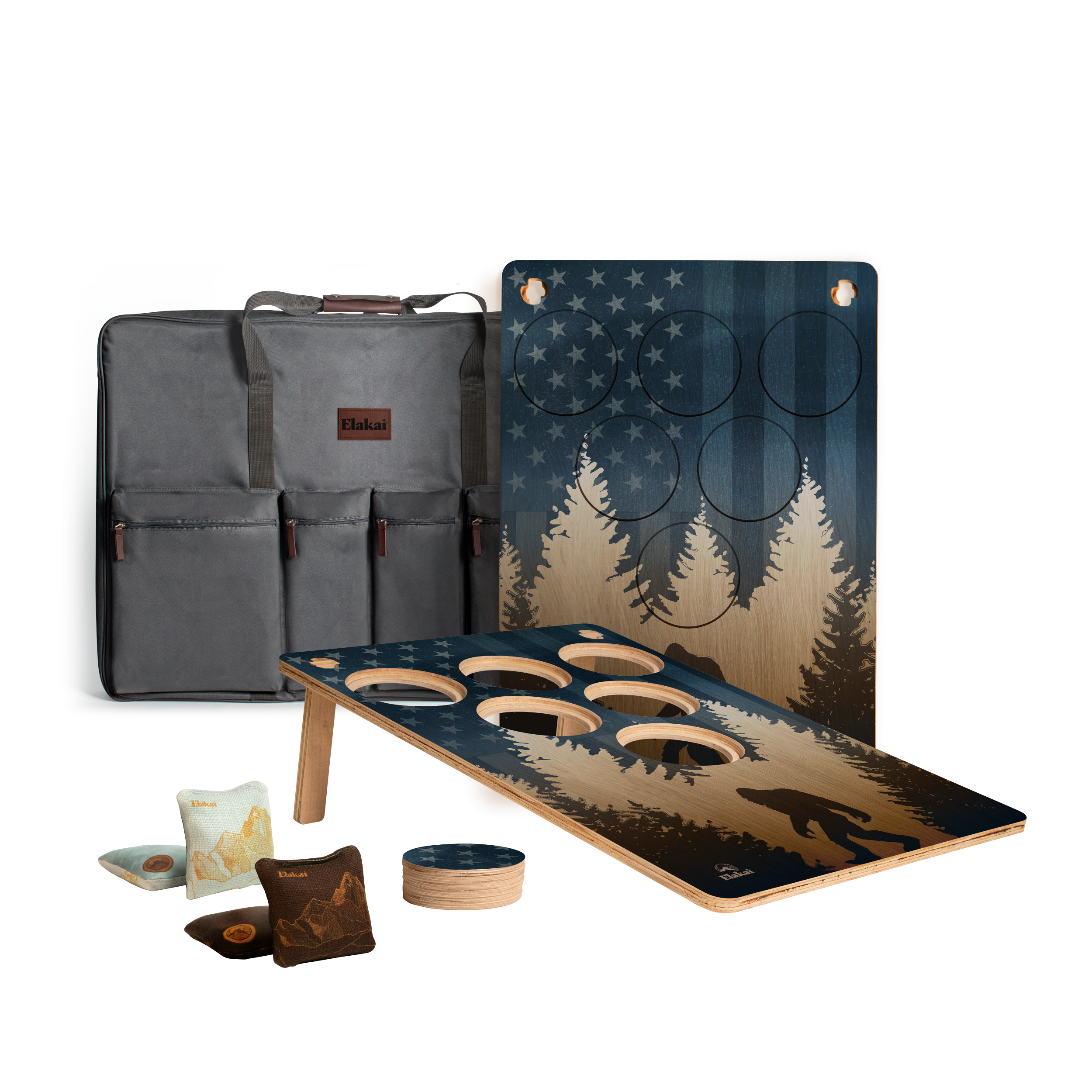 Elakai American Sasquatch 22"x31" Weekender 6-Hole Cornhole Boards - Set of 2