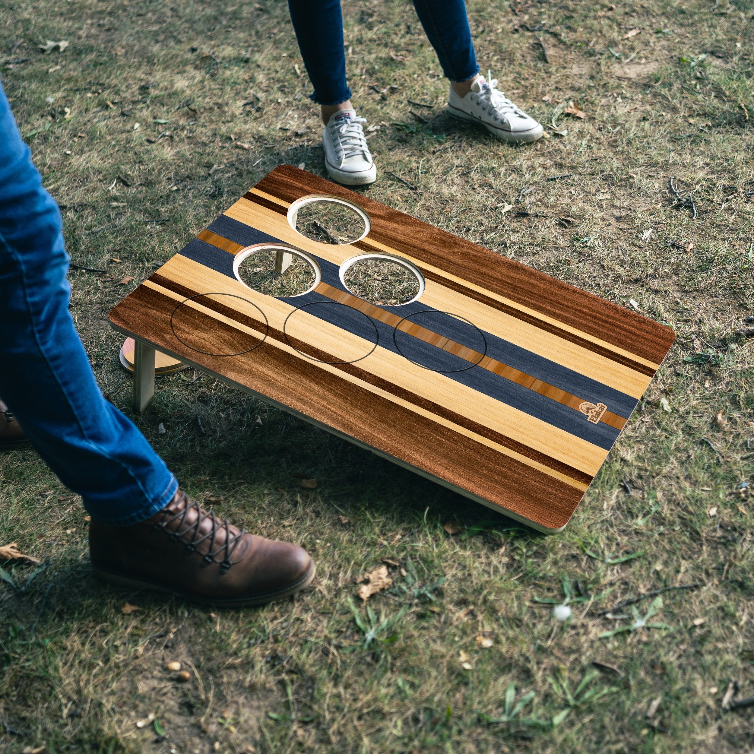 Elakai Striped Surf 22"x31" Weekender 6-Hole Cornhole Boards - Set of 2