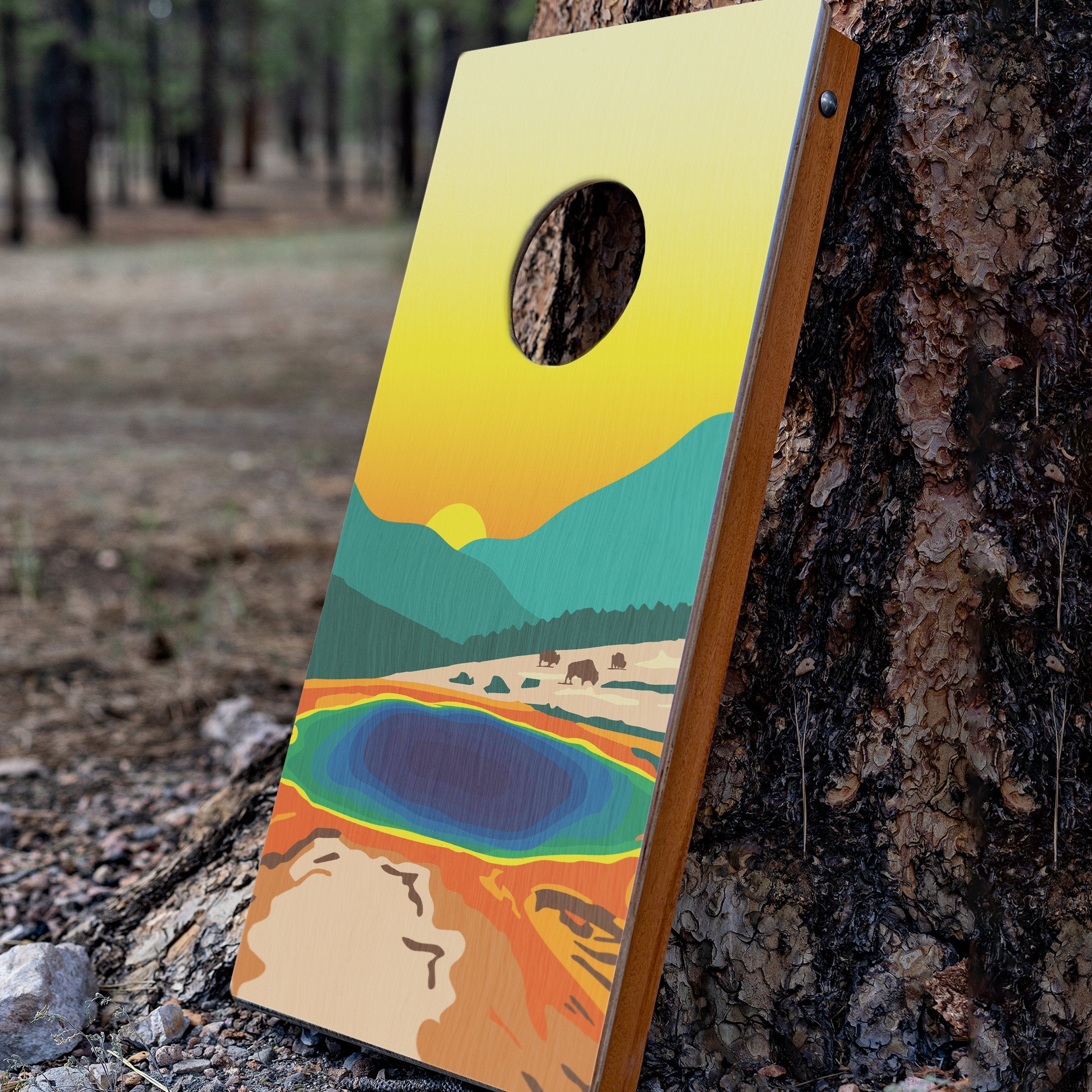 Elakai Yellowstone National Park 1'x2' Compact Travel Cornhole Boards - Set of 2
