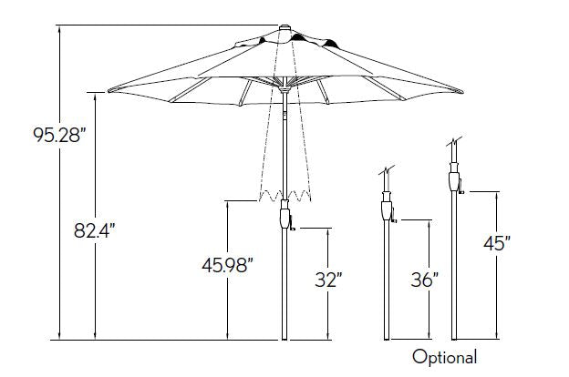 Treasure Garden 9' Octagon Glide Tilt Umbrella