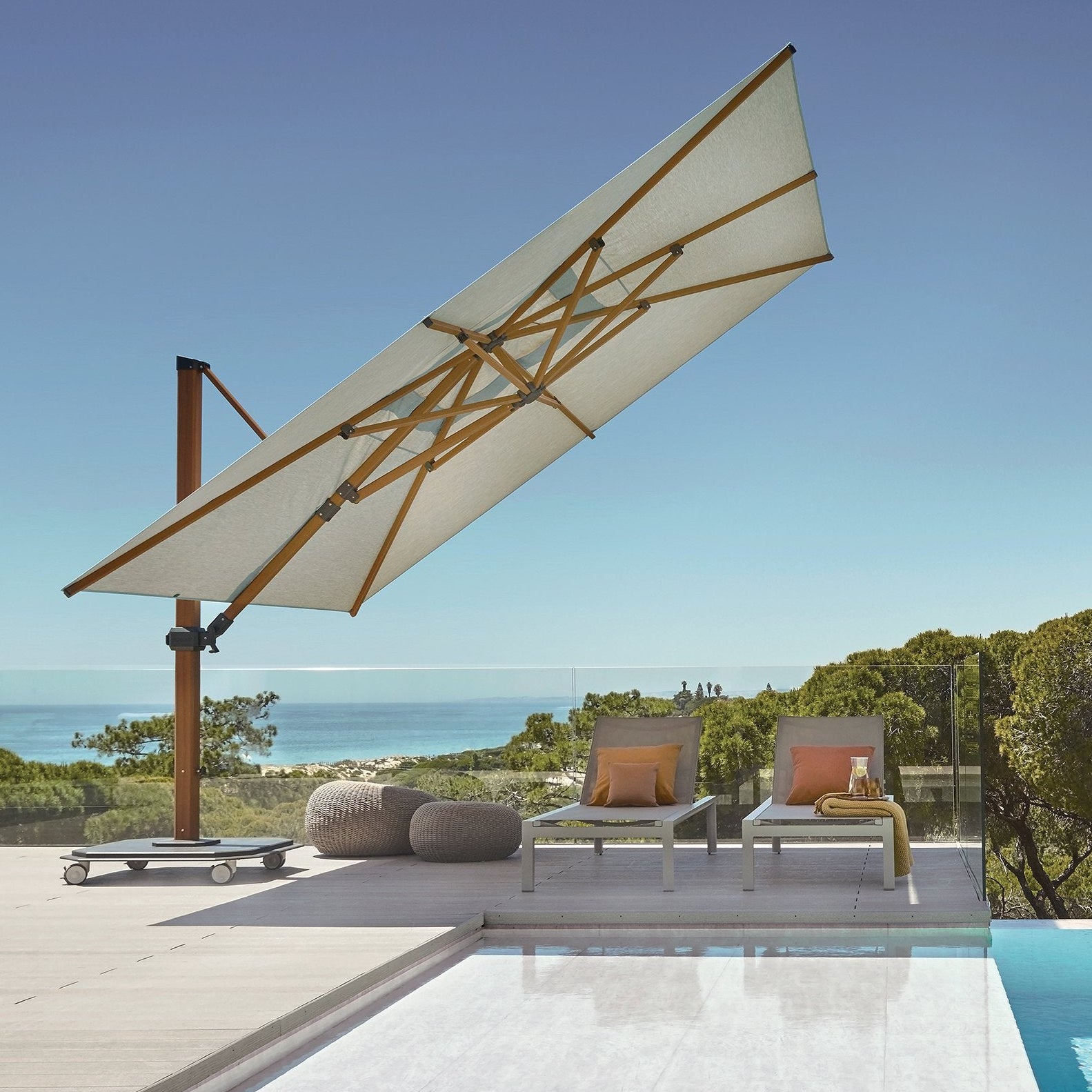 Jardinico JCP.401 Rectangular 10' x 14' Sidepost Umbrella