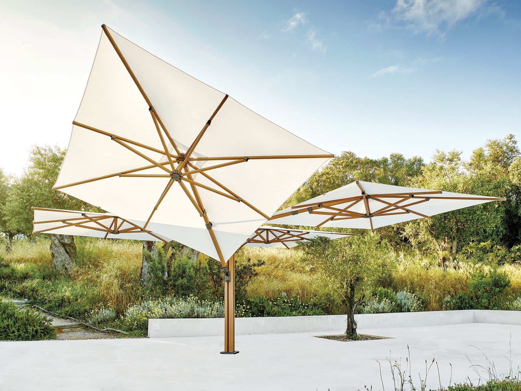 Jardinico JCP.501 Square 10' Quad Sidepost Umbrella  (4 Umbrellas)