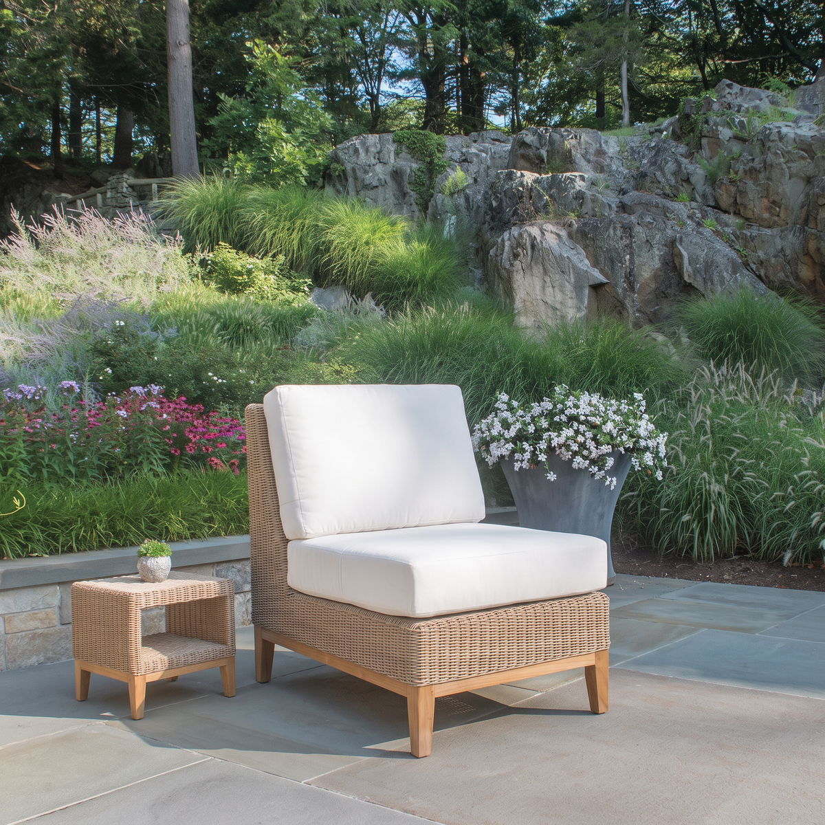 Kingsley Bate Frances wicker sectional armless chair