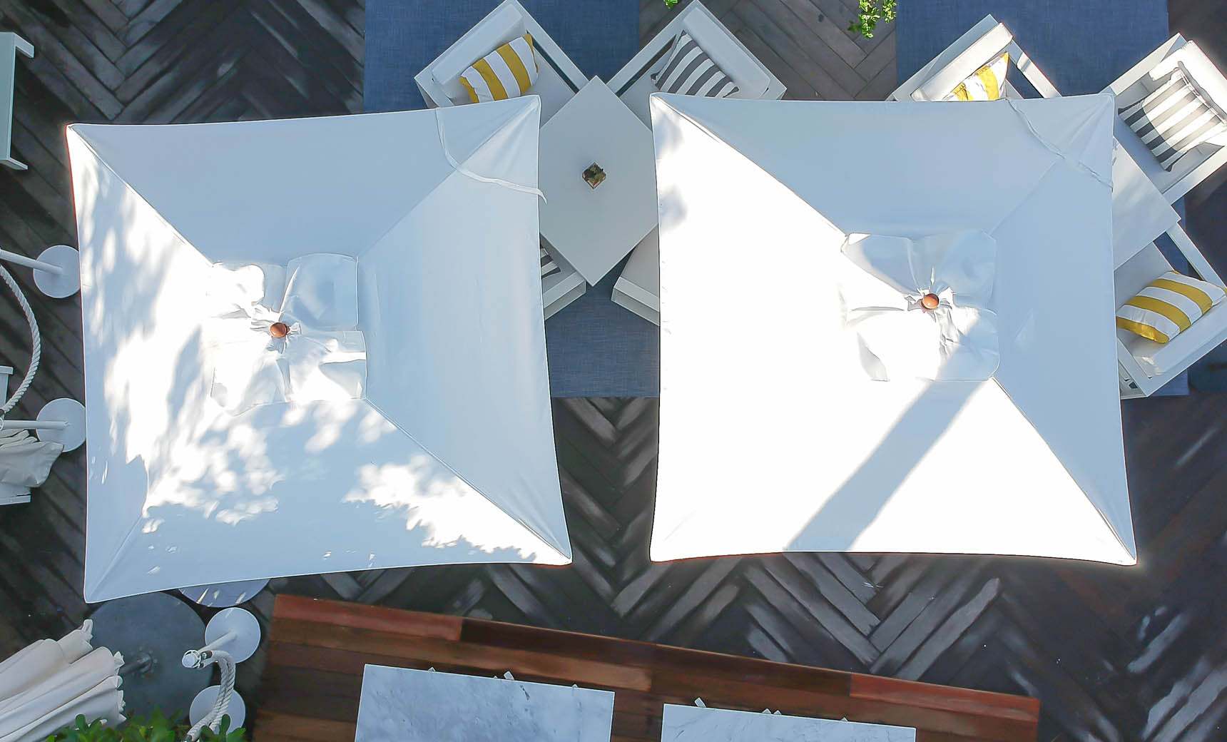 Ledge 6.5' Square Crank Auto Tilt Essential Fiberglass Umbrella