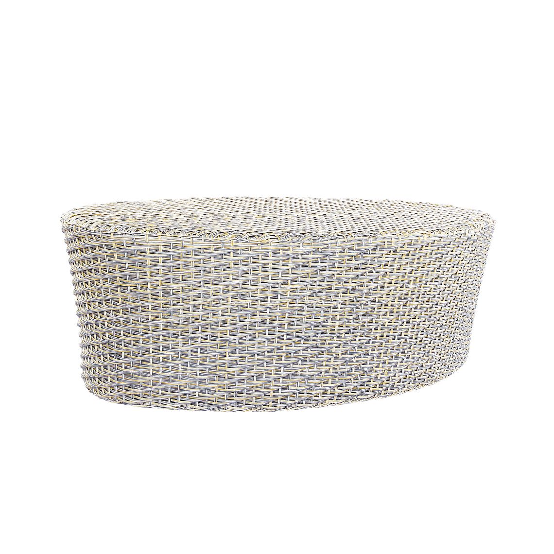 Kingsley Bate Biscayne Wicker 46" x 29" Oval Coffee Table