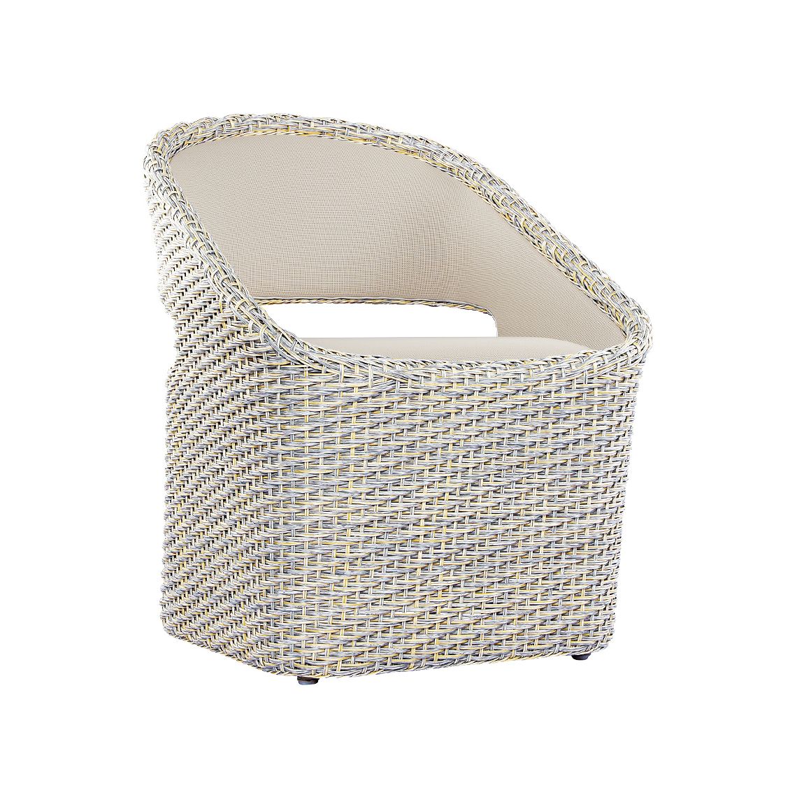 Kingsley Bate Biscayne Wicker and Cortona Teak 7 Piece Dining Ensemble