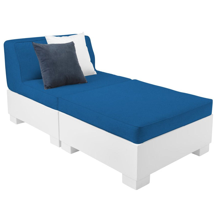 Affinity 2-Piece Sun Chair in white frame/pacific blue cushion fabric (throw pillows sold separately)