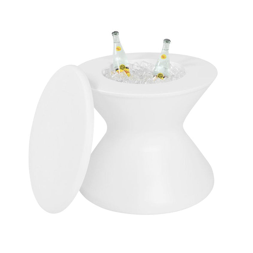 Signature Tall Ice Bin Side Table in white (lid sold sepaately)