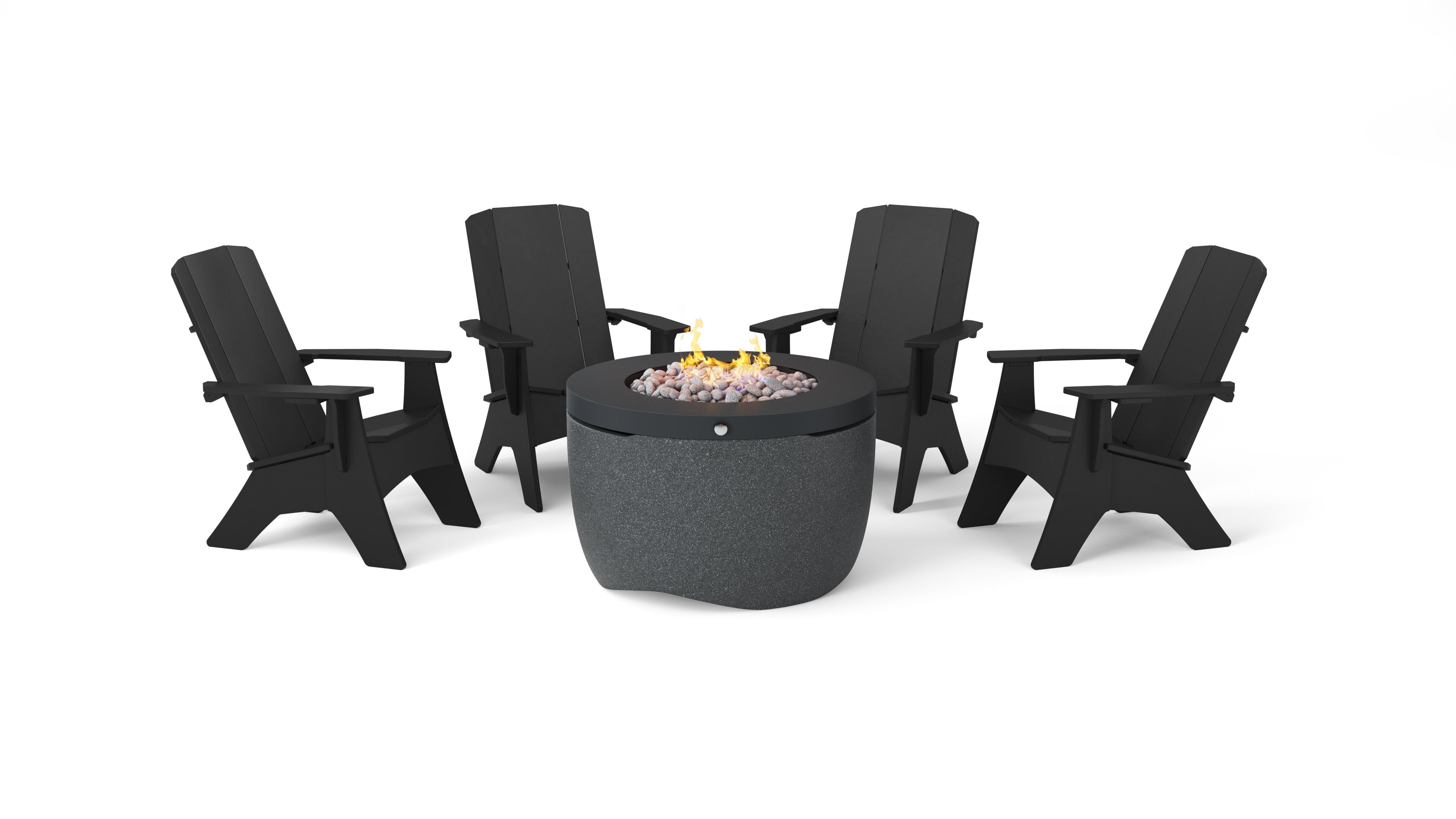LEDGE Mainstay Adirondack and Legacy Halo Firepit 5-Piece Ensemble